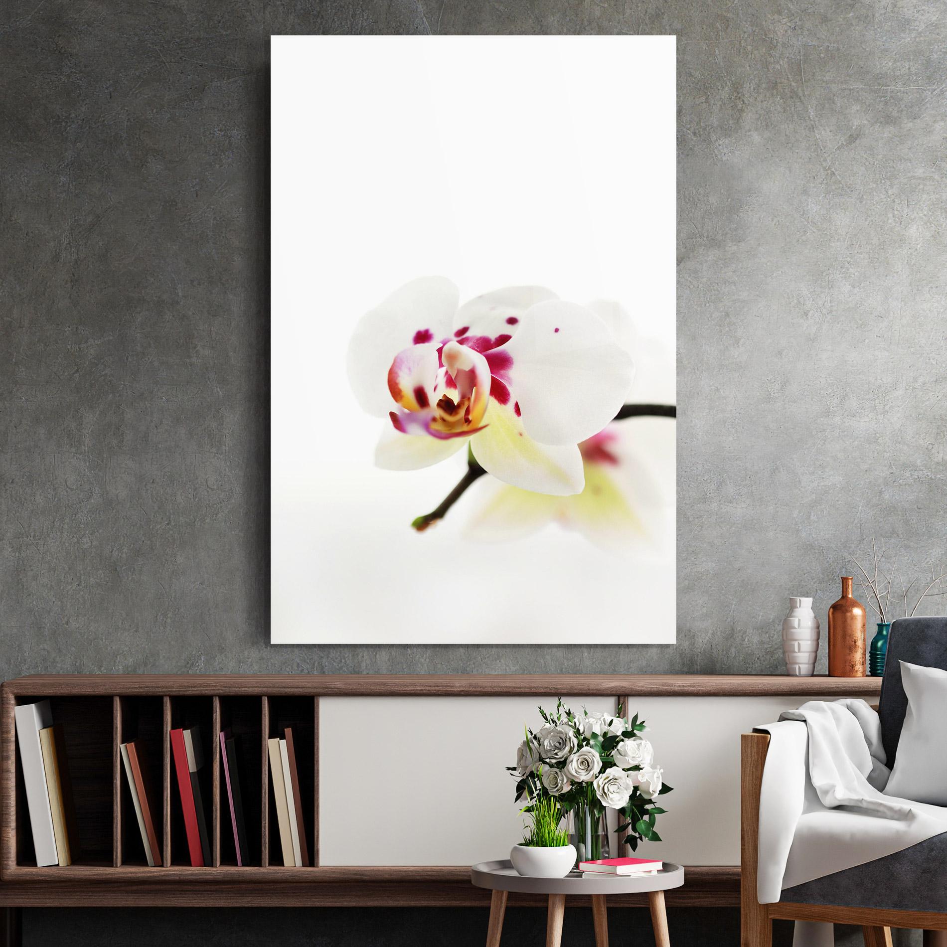 Tablou Sticla Clean White Orchid mockup 2