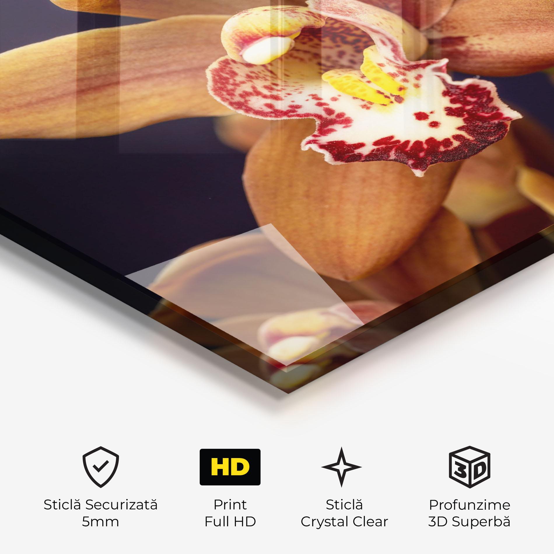 Tablou Sticla Dirty Orange Orchid mockup 3