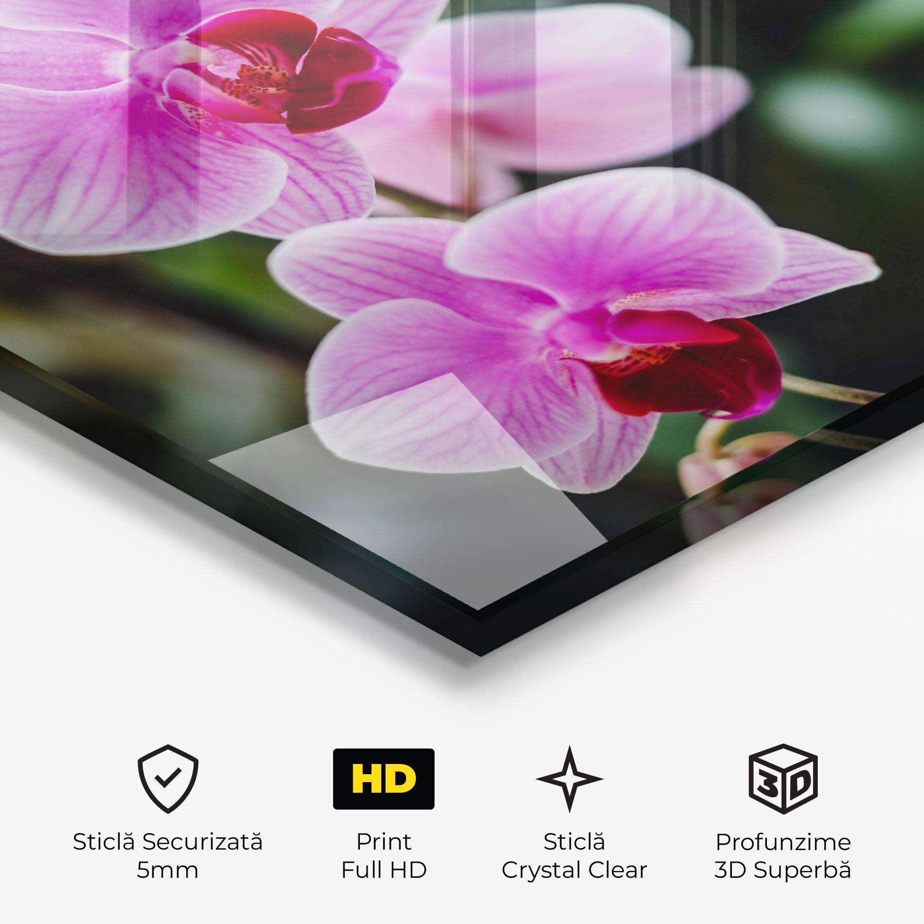 Tablou Sticla Garden Purple Orchids mockup 3