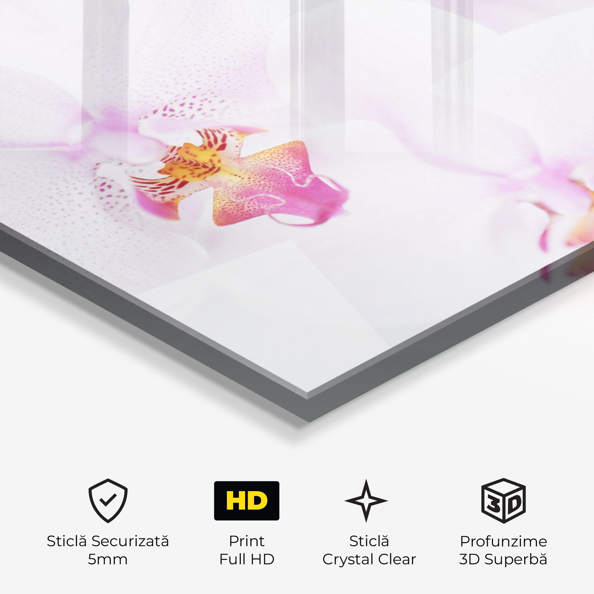 Tablou Sticla Light Purple Orchid mockup 3