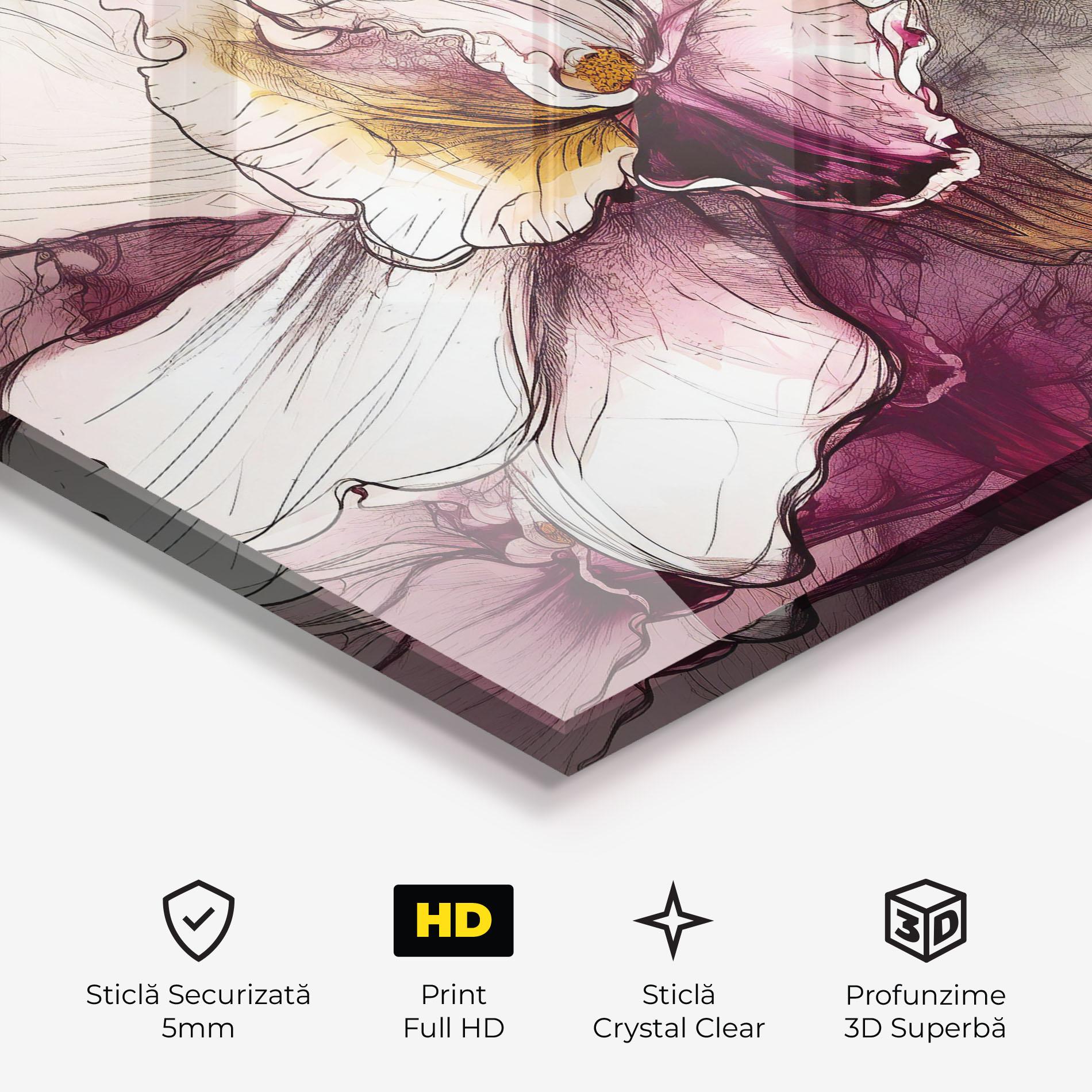 Tablou Sticla Painted Purple Orchid mockup 3
