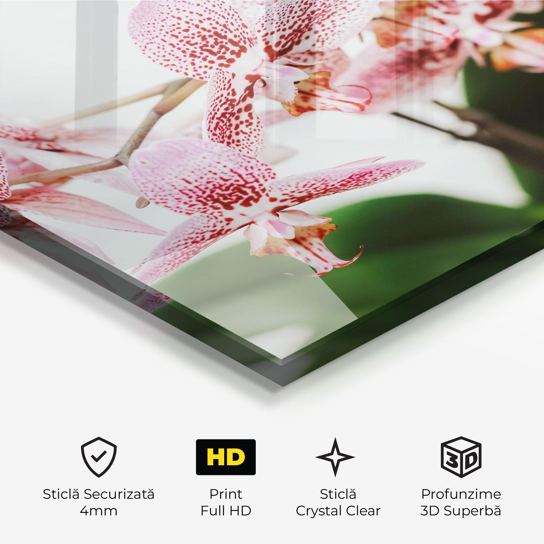 Tablou Sticla Green Orchids mockup 3