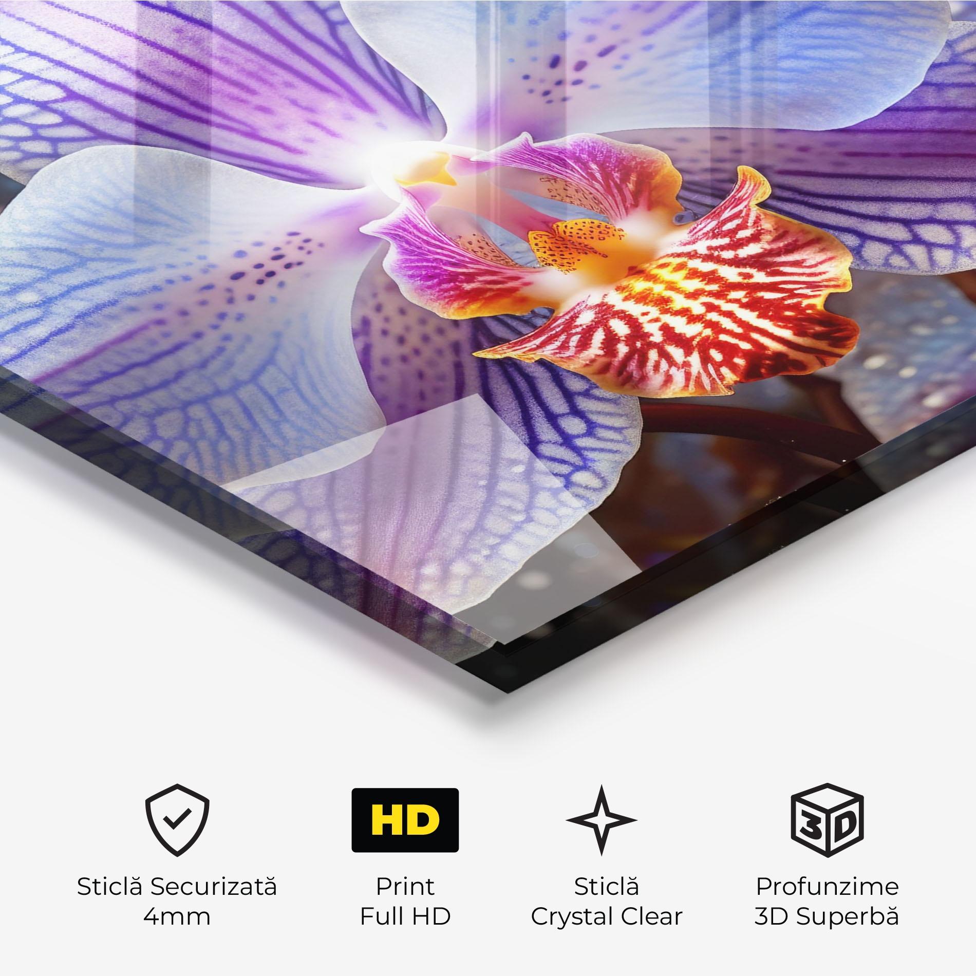 Tablou Sticla Light Purple Orchid Art mockup 3