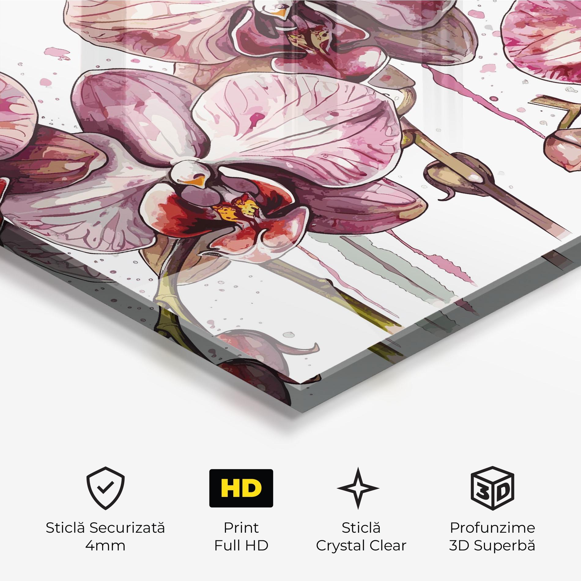 Tablou Sticla Orchid Art mockup 3