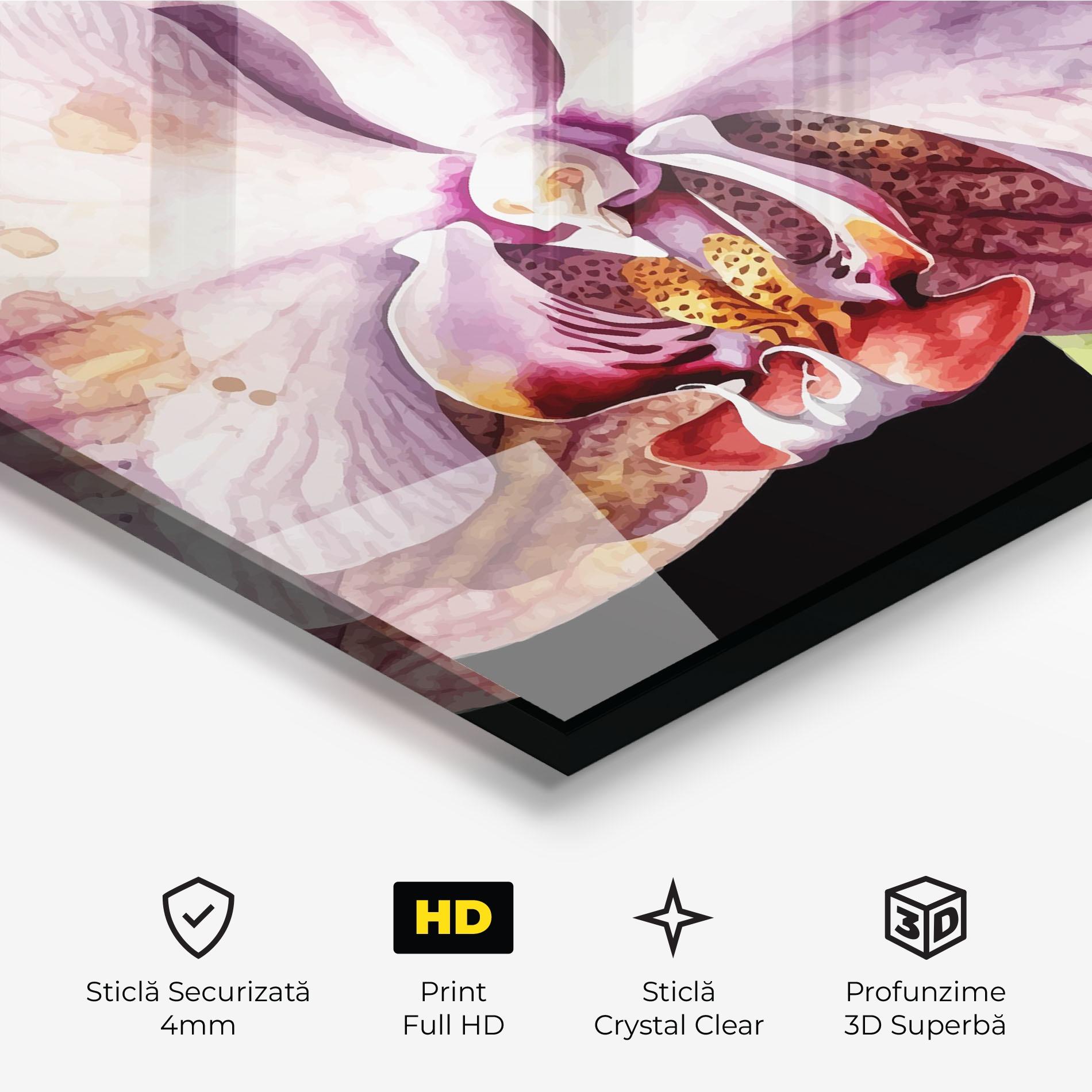 Tablou Sticla Painted Orchid mockup 3