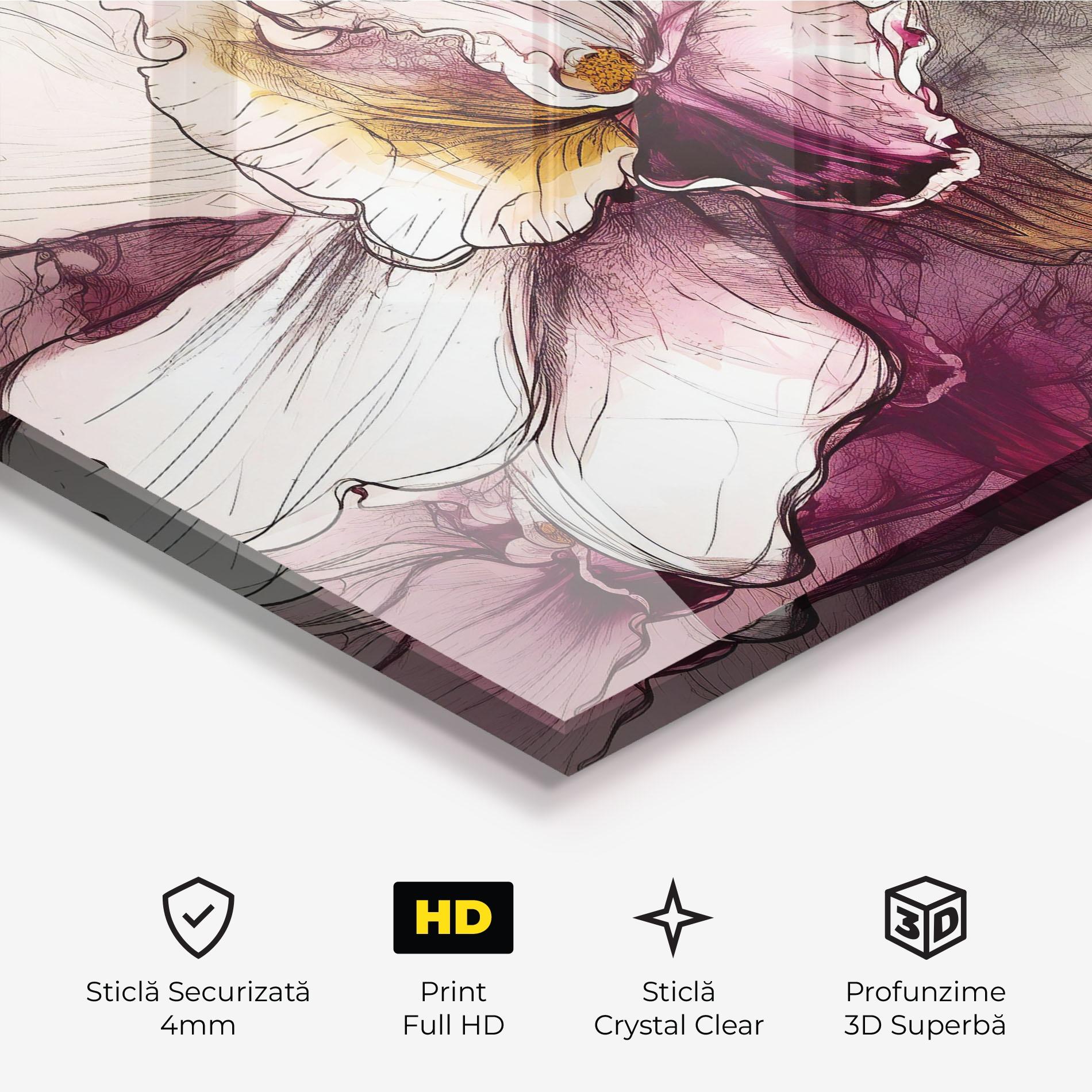 Tablou Sticla Painted Purple Orchid mockup 3