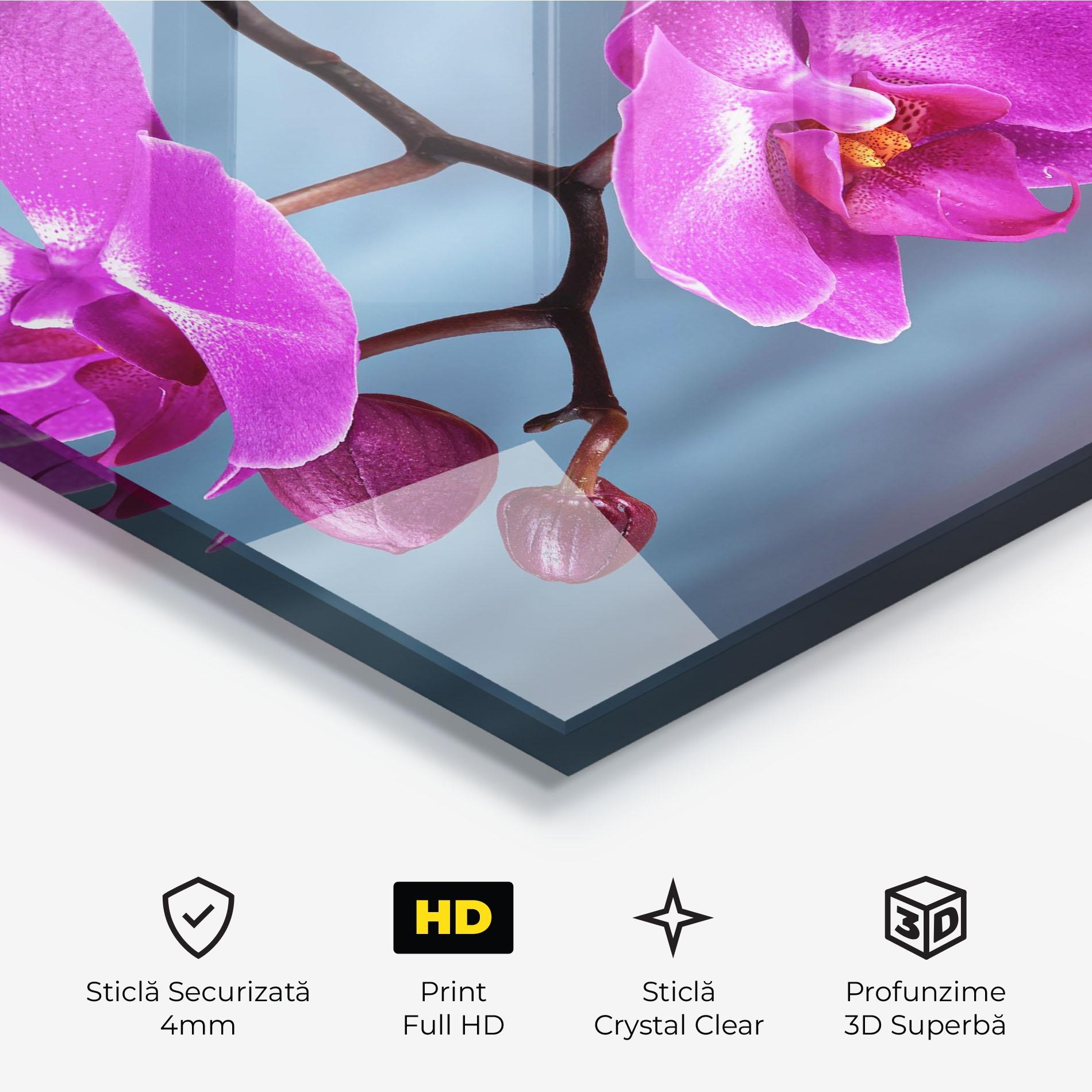Tablou Sticla Sky Purple Orchid mockup 3