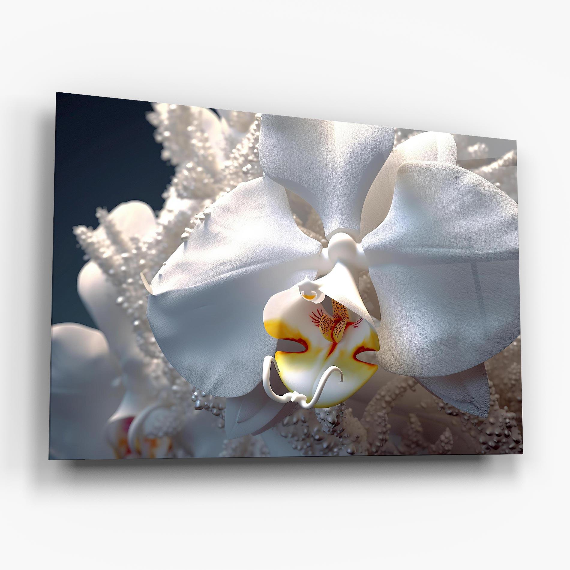 Tablou Sticla Texture White Orchid mockup 6