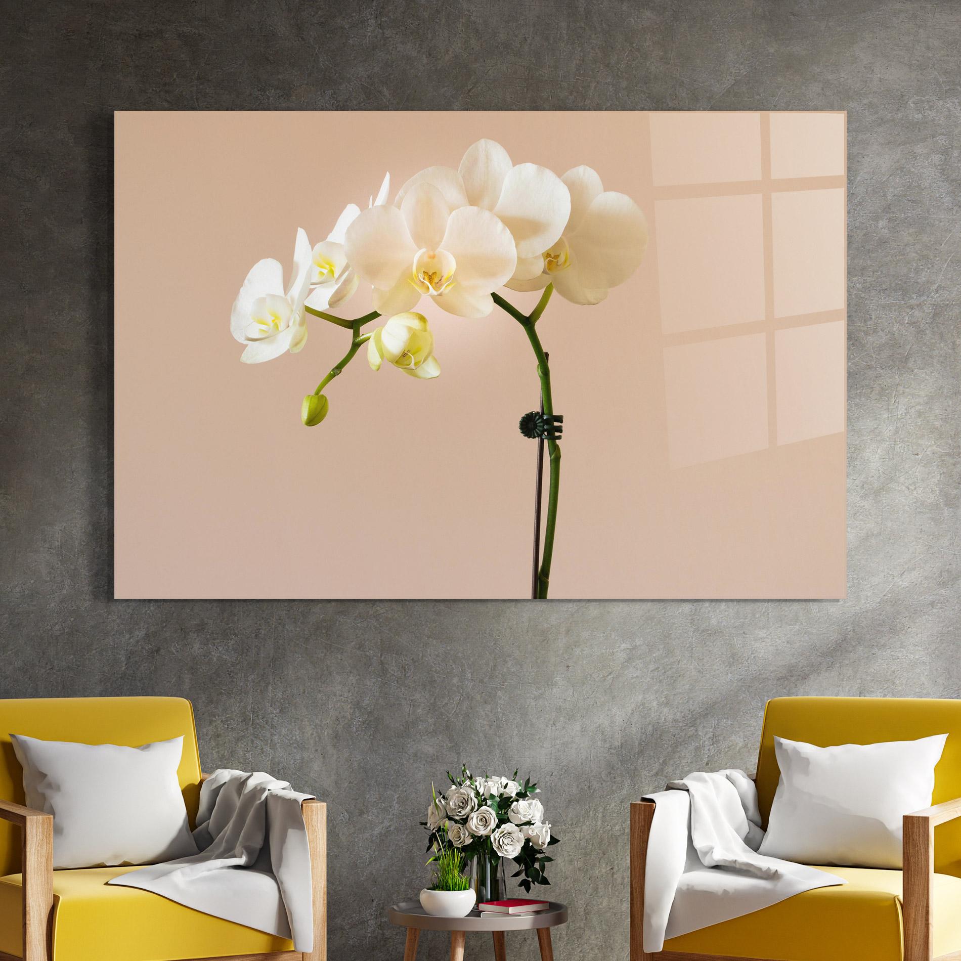 Tablou Sticla Cream Orchid On Pink mockup 4