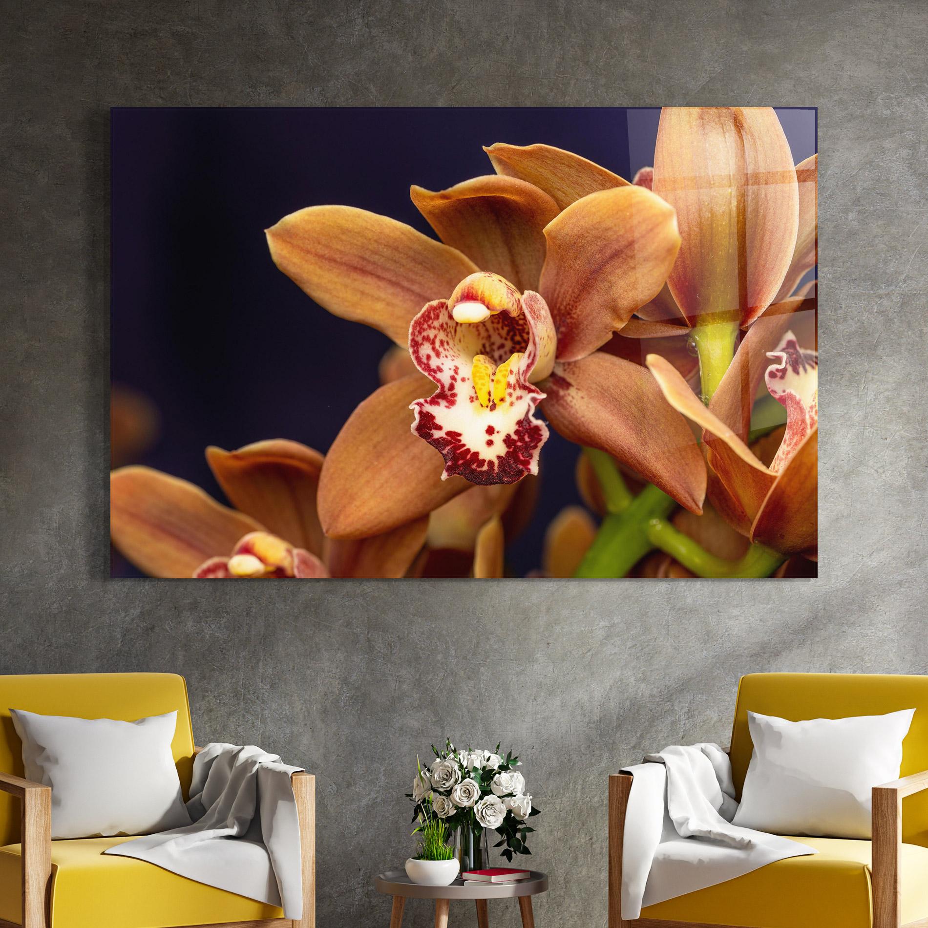 Tablou Sticla Dirty Orange Orchid mockup 4