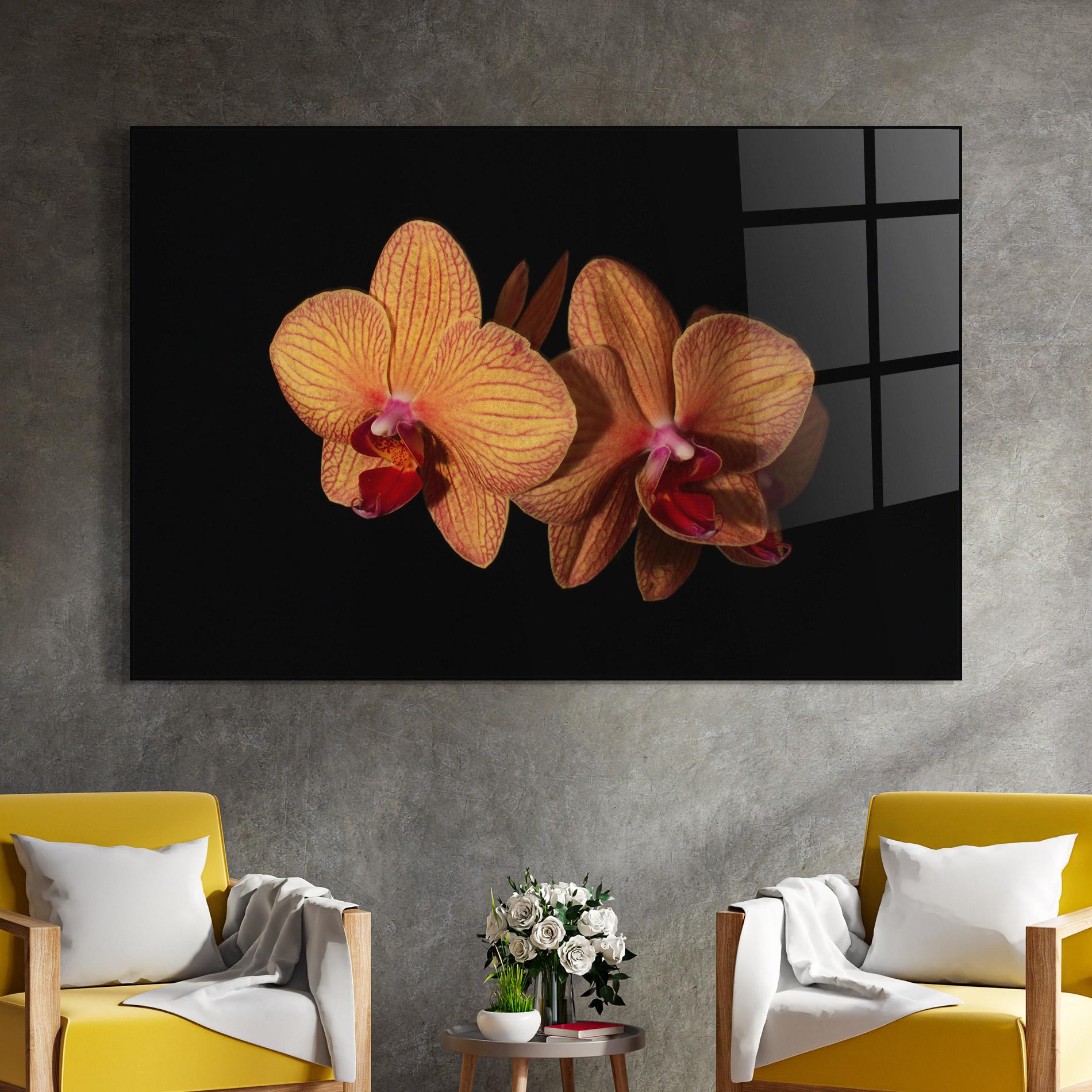Tablou Sticla Light Orange Orchid mockup 4