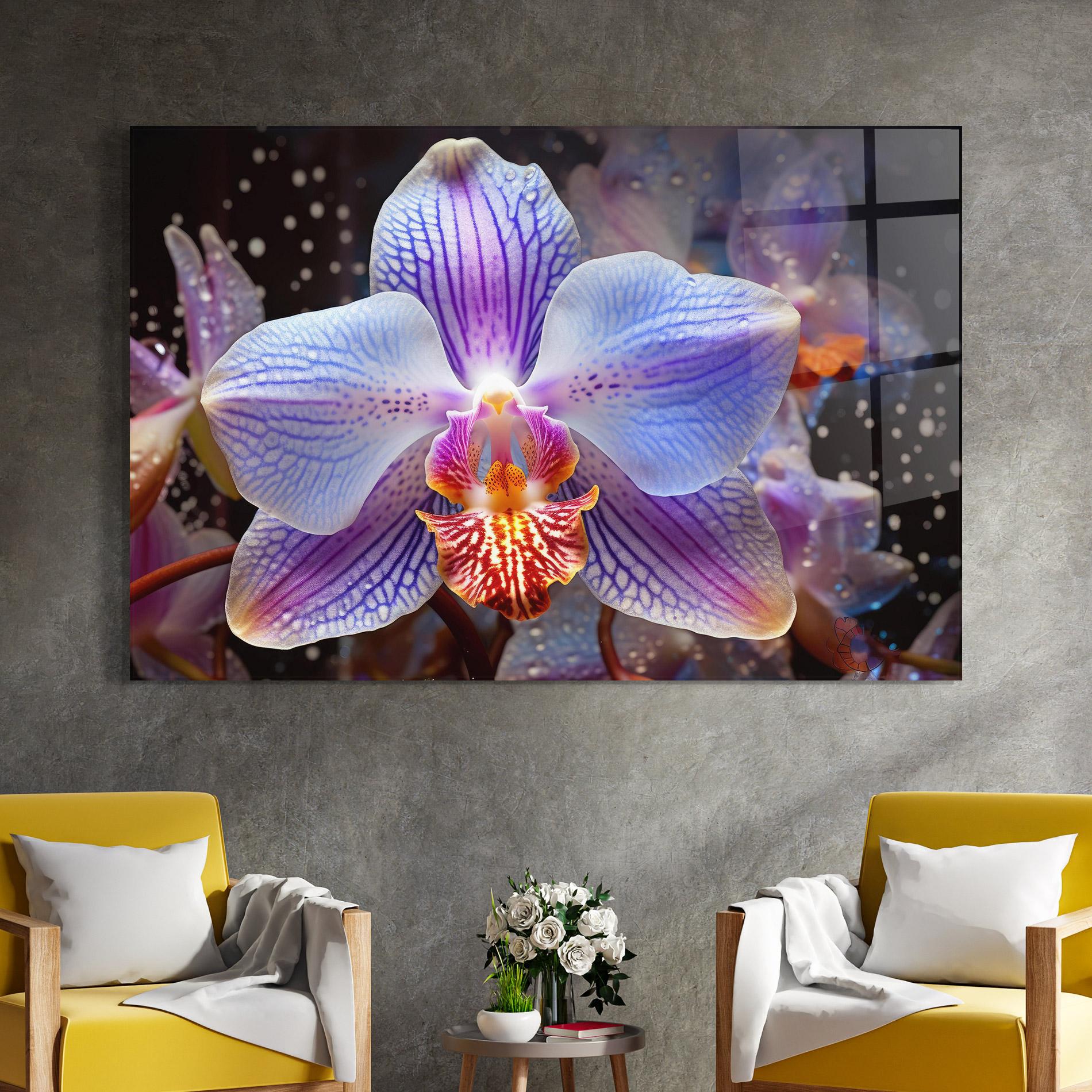 Tablou Sticla Light Purple Orchid Art mockup 4