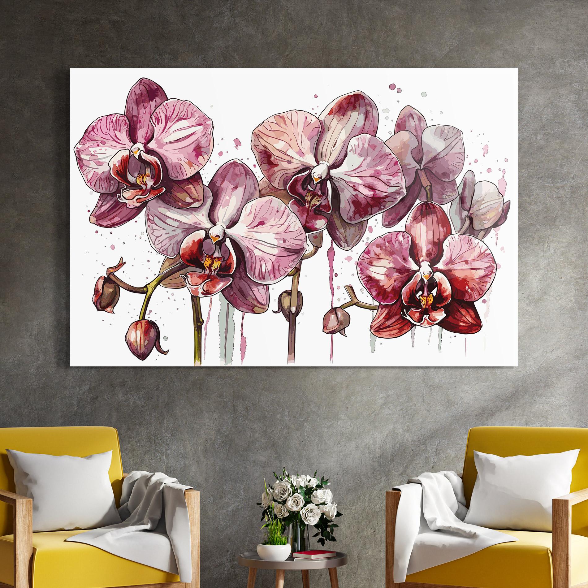 Tablou Sticla Orchid Art mockup 4