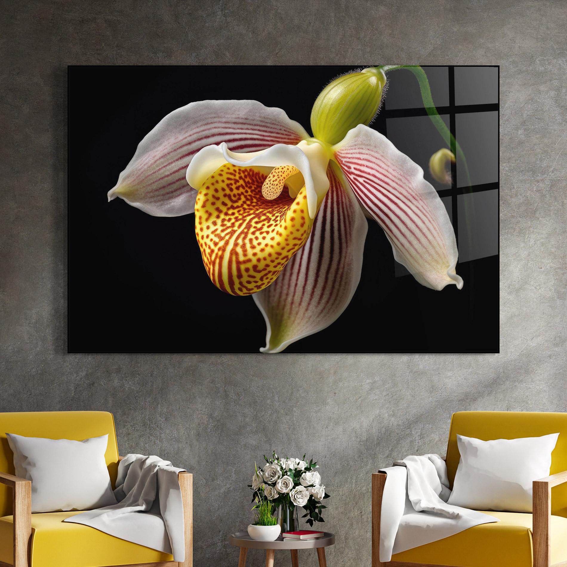 Tablou Sticla Orchid On Black mockup 4