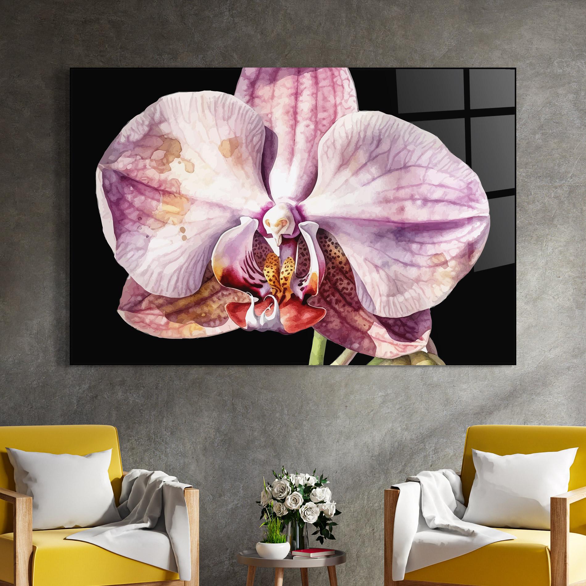 Tablou Sticla Painted Orchid mockup 4