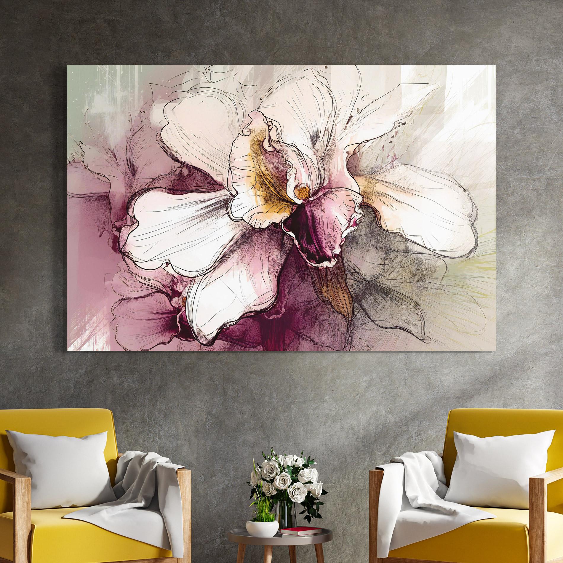 Tablou Sticla Painted Purple Orchid mockup 4