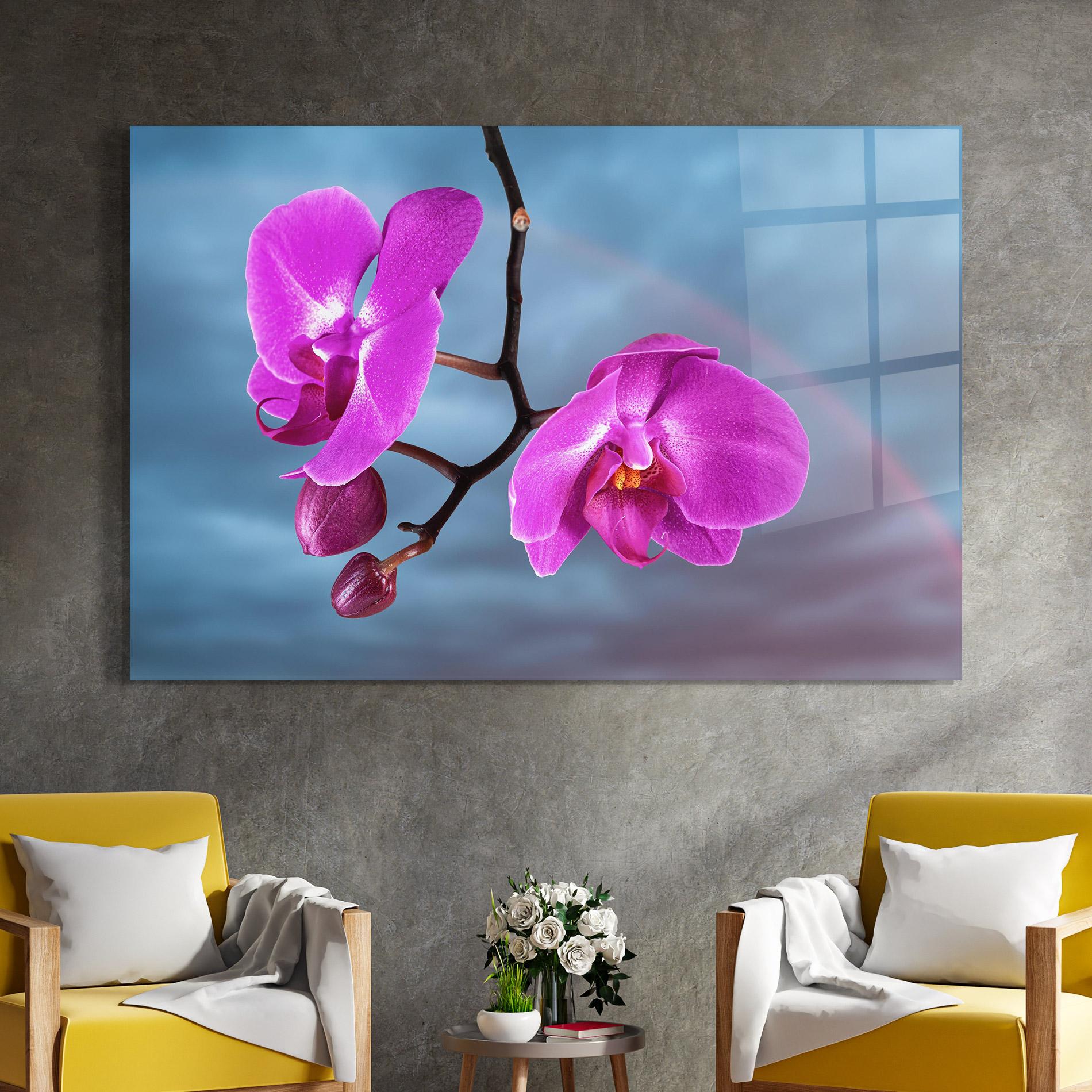 Tablou Sticla Sky Purple Orchid mockup 4