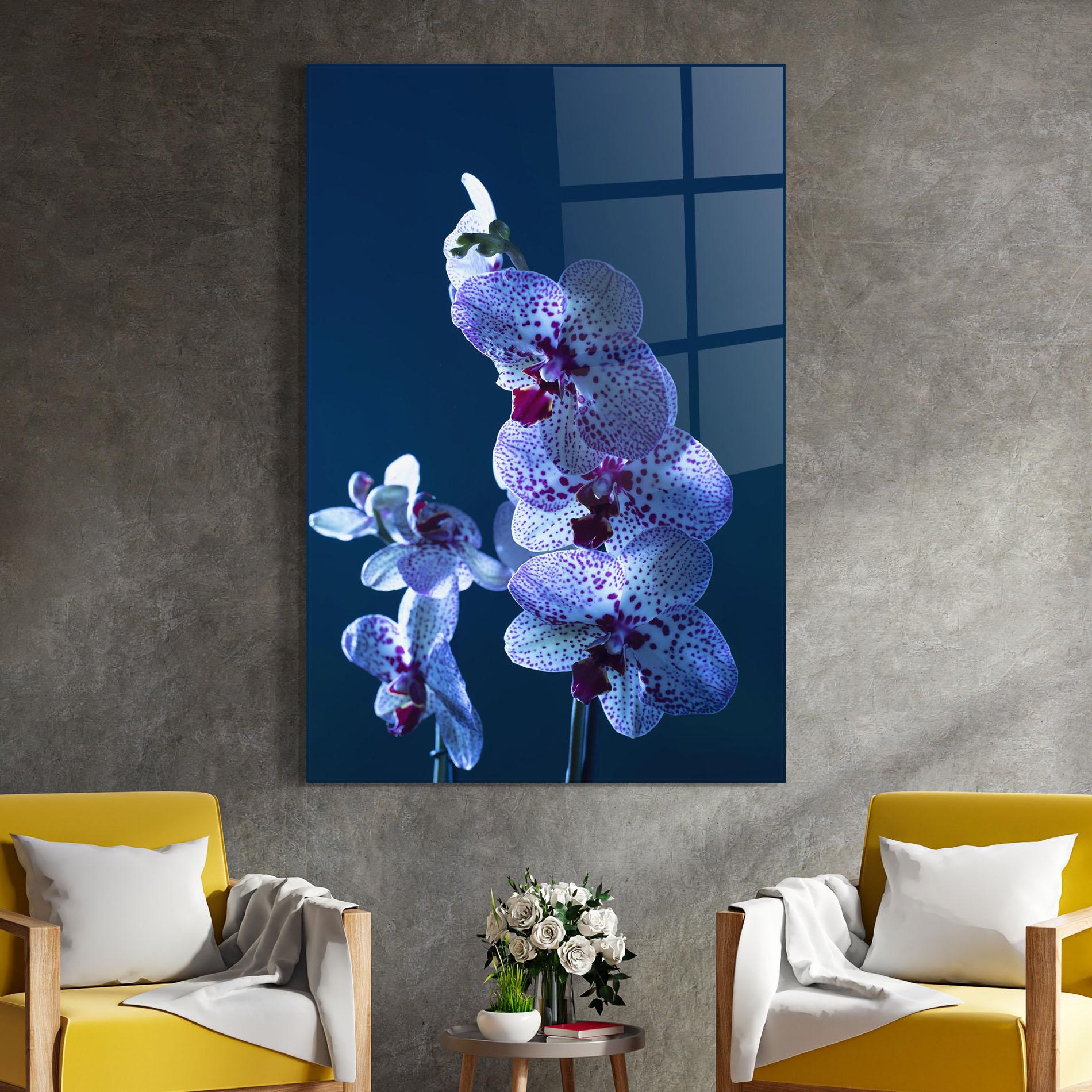 Tablou Sticla Blue Light Orchid mockup 4