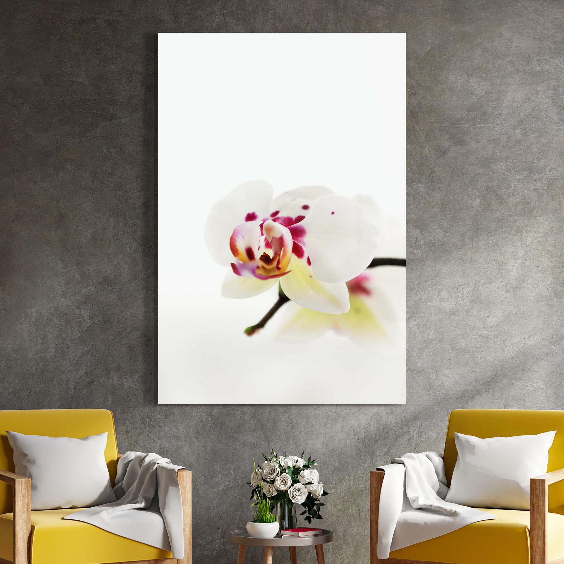 Tablou Sticla Clean White Orchid mockup 4