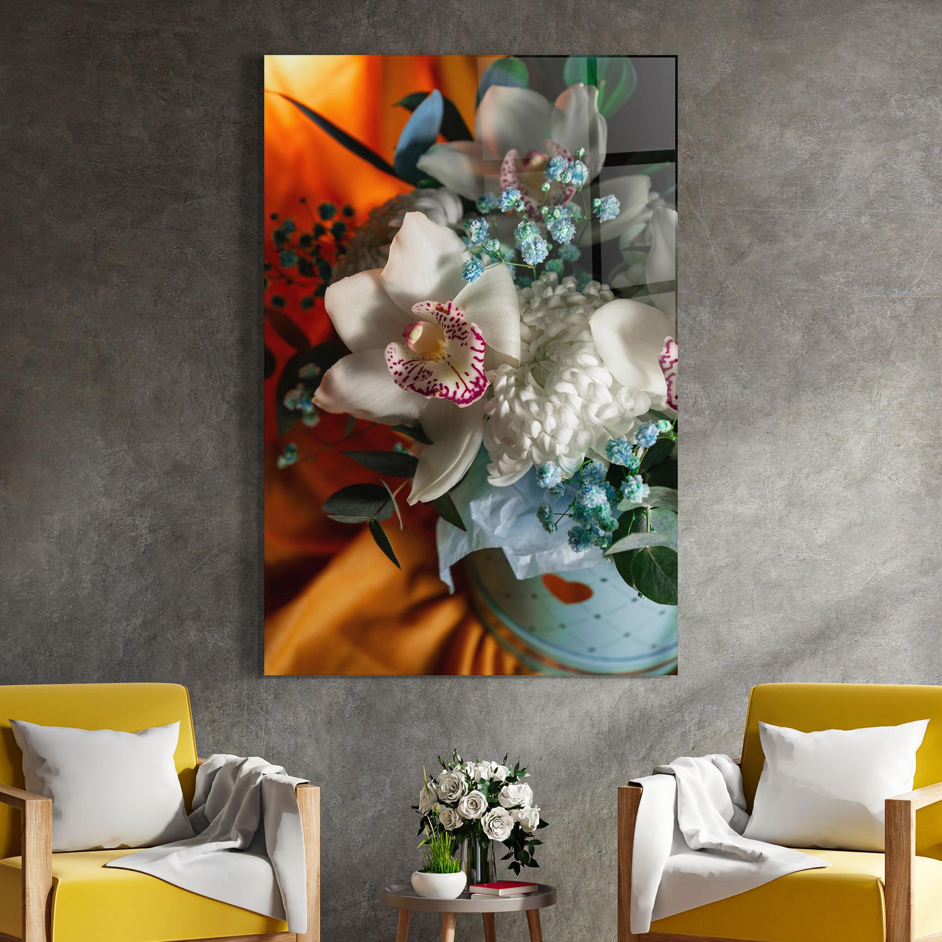 Tablou Sticla Orchid In Vase mockup 4