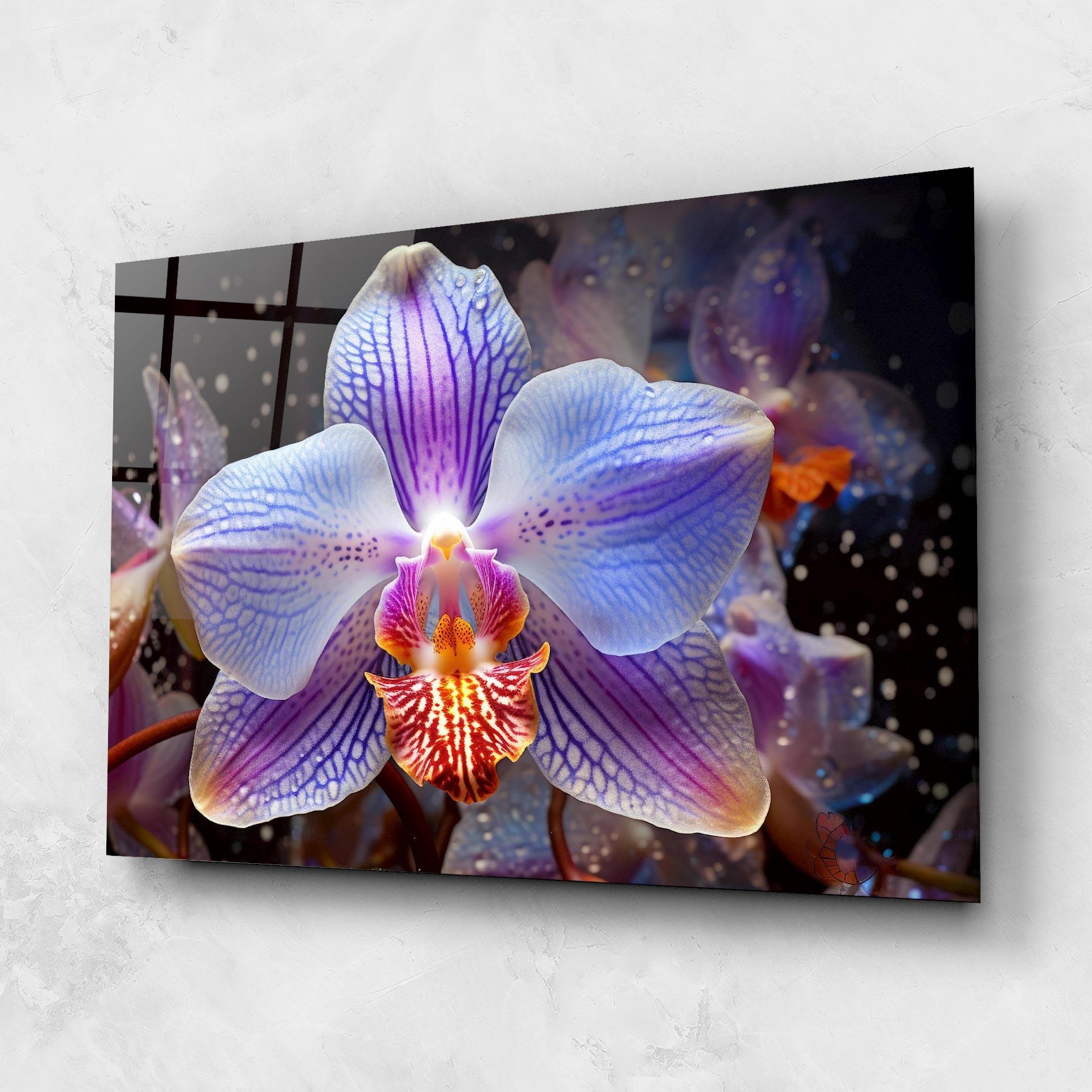 Tablou Sticla Light Purple Orchid Art mockup 1