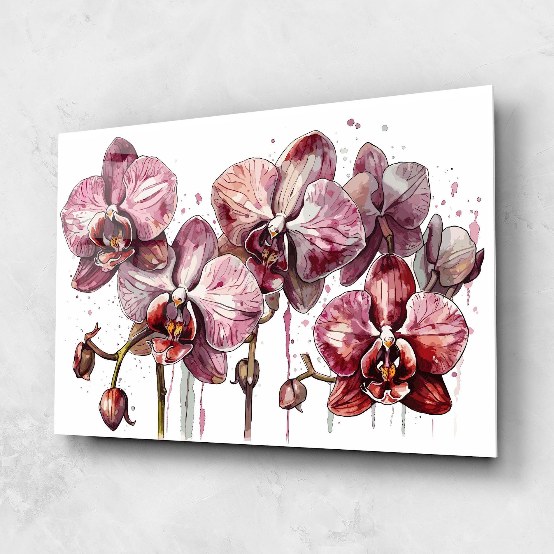 Tablou Sticla Orchid Art mockup 1