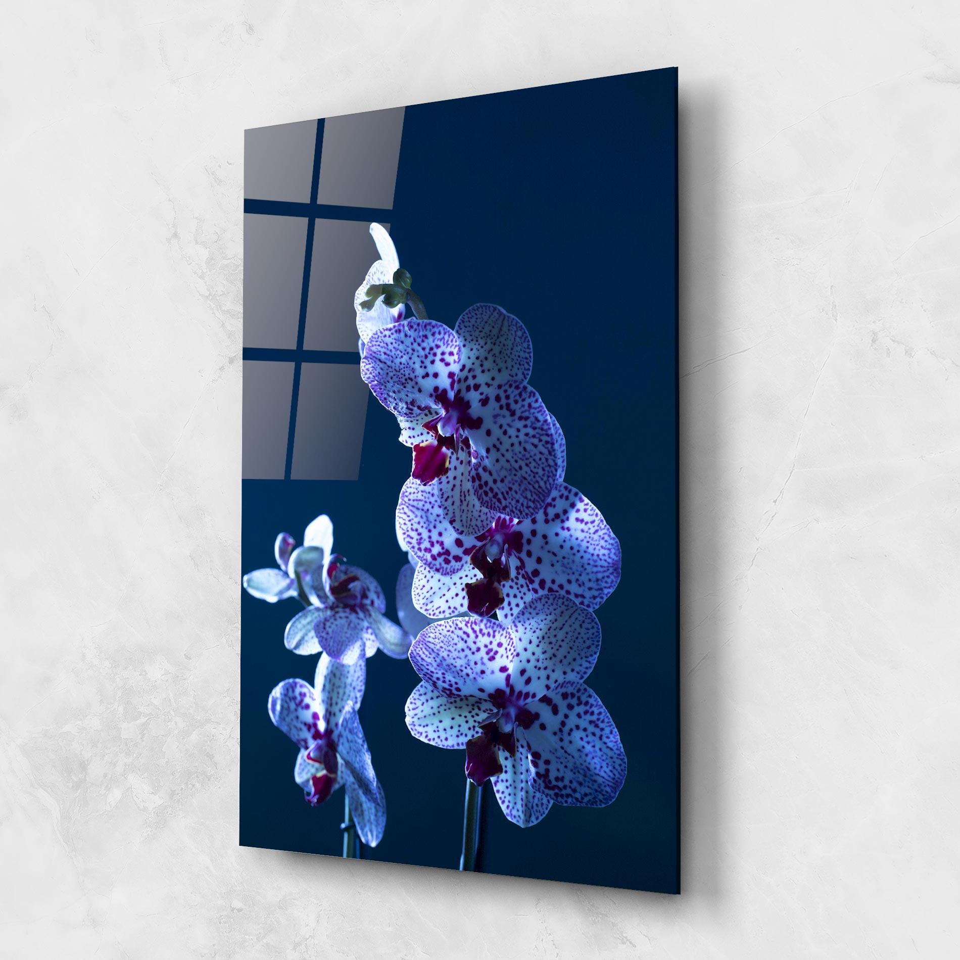 Tablou Sticla Blue Light Orchid mockup 1