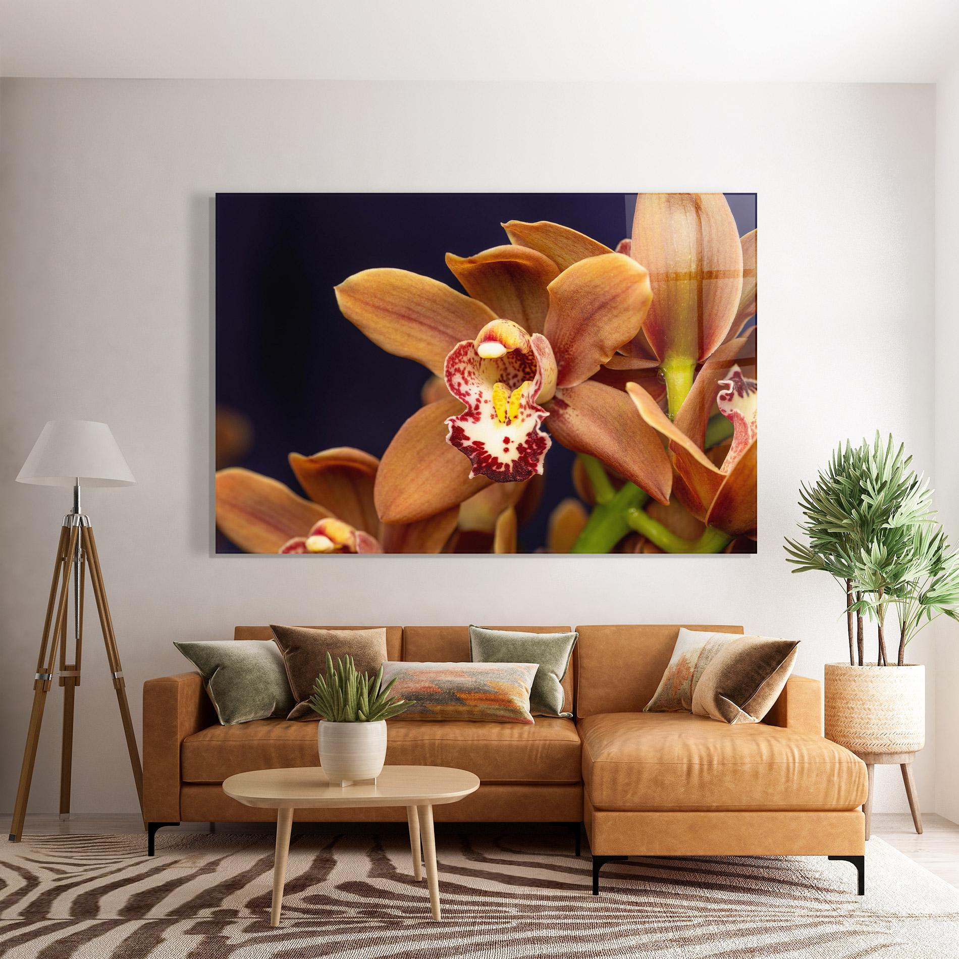 Tablou Sticla Dirty Orange Orchid mockup 7