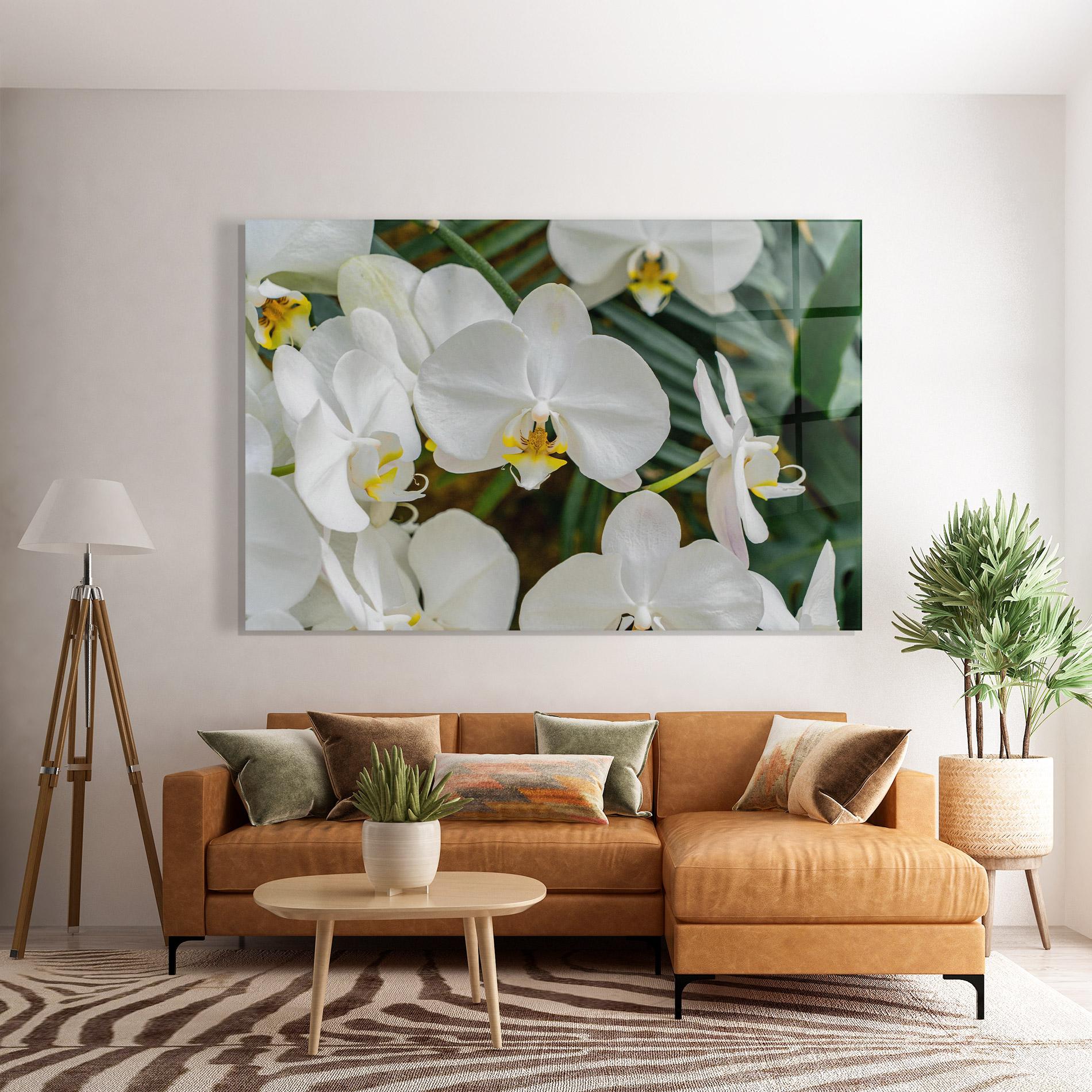 Tablou Sticla Orchids In Nature mockup 7