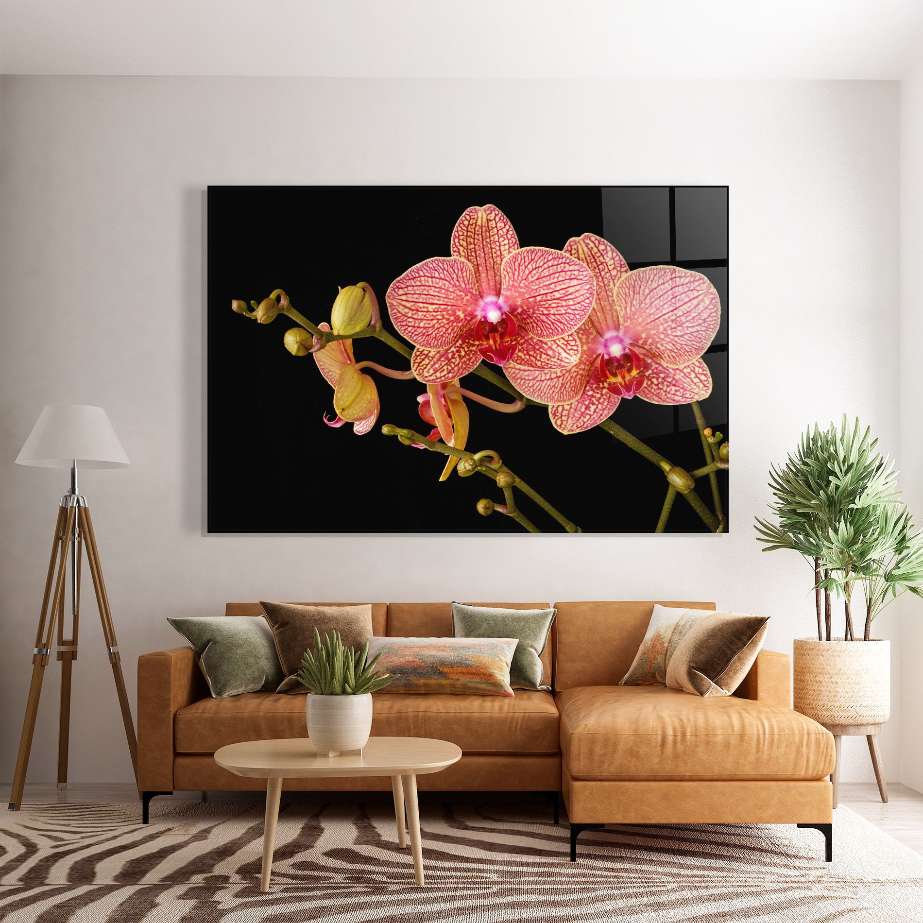 Pink Orchids On Black mockup 7