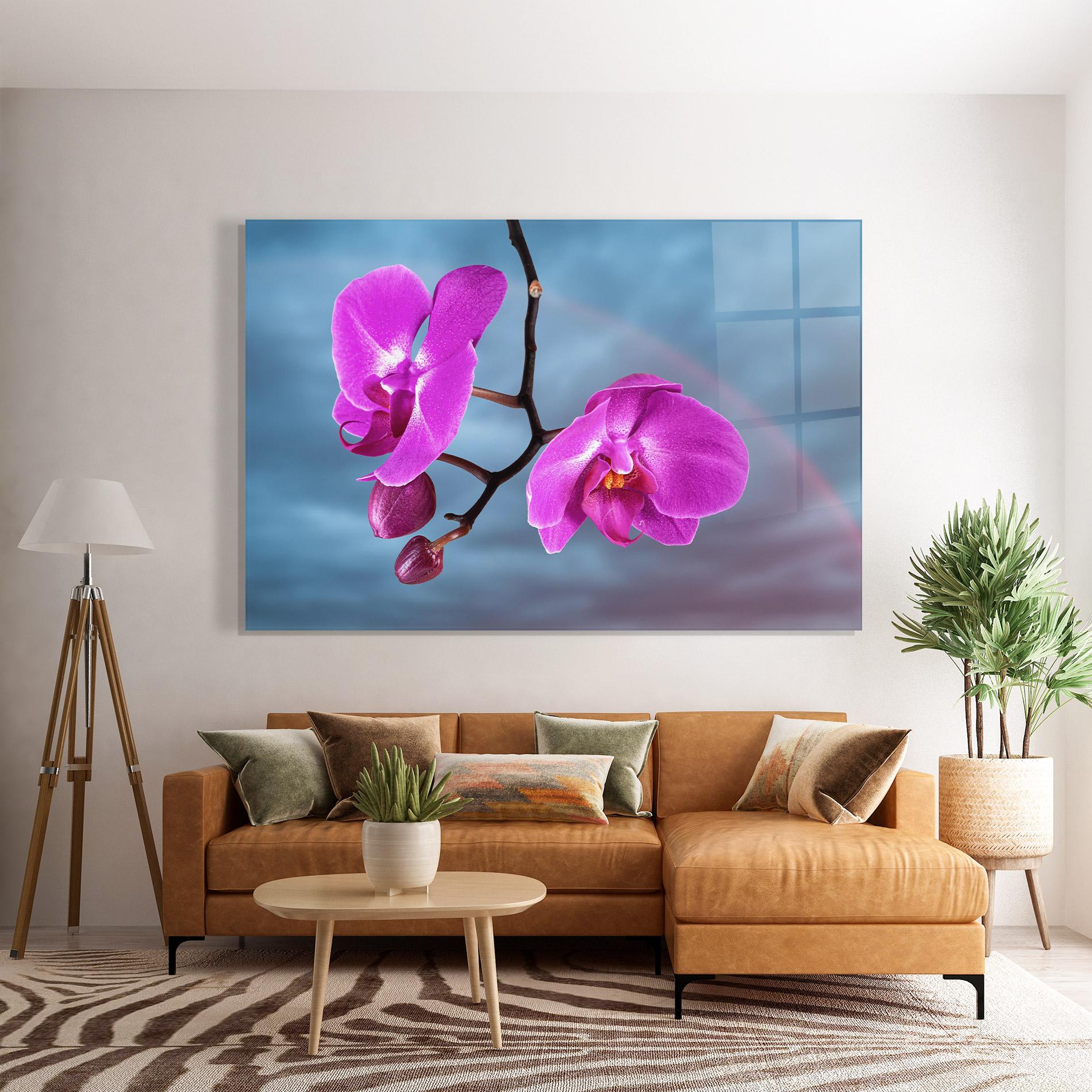 Tablou Sticla Sky Purple Orchid mockup 7