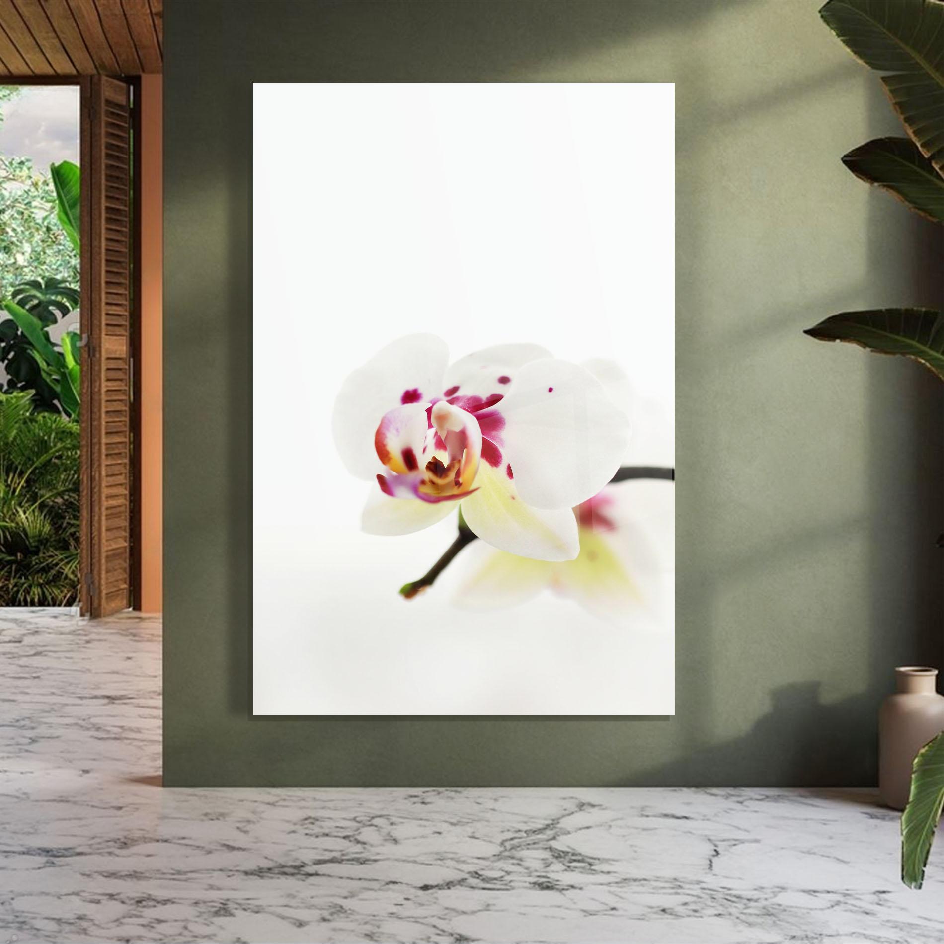 Tablou Sticla Clean White Orchid mockup 7