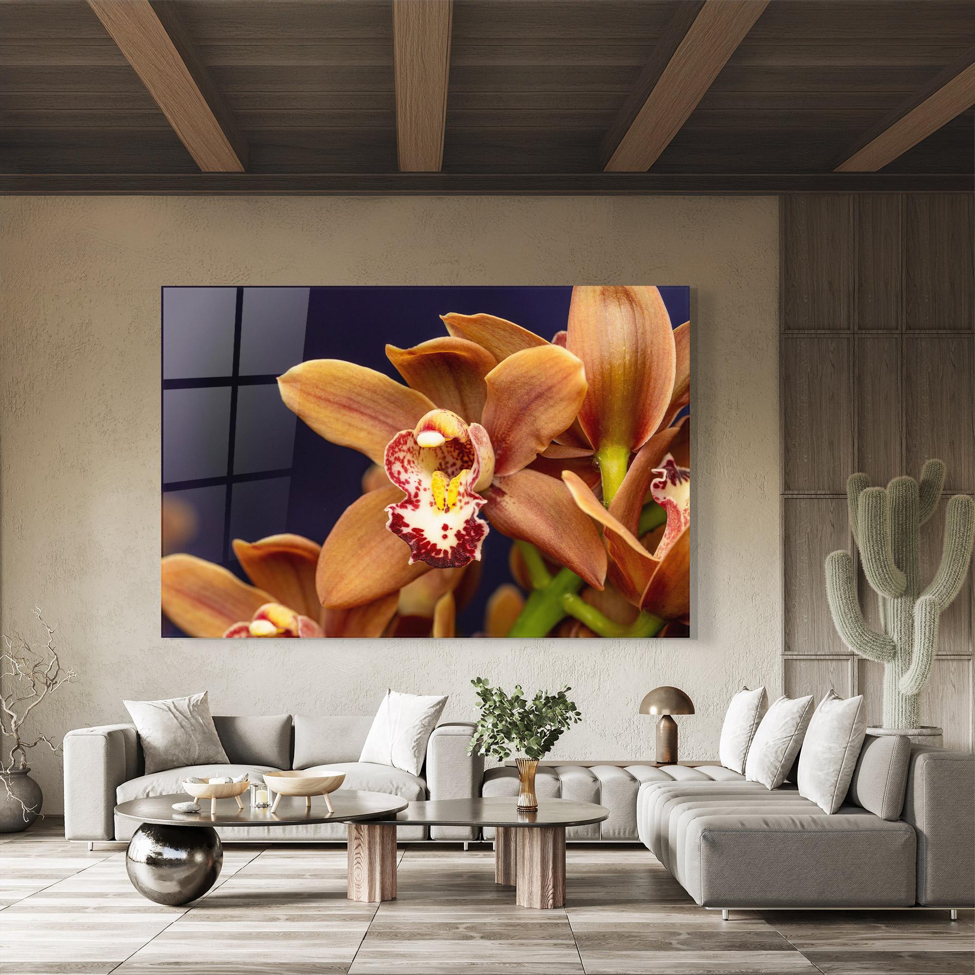 Tablou Sticla Dirty Orange Orchid mockup 8