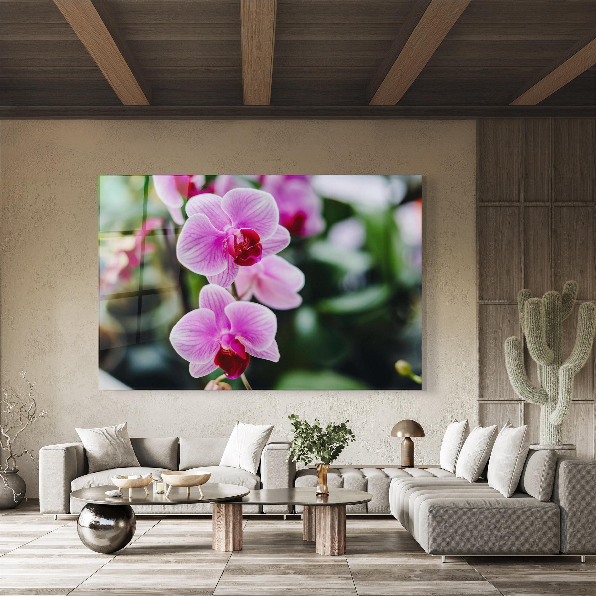 Tablou Sticla Garden Purple Orchids mockup 8