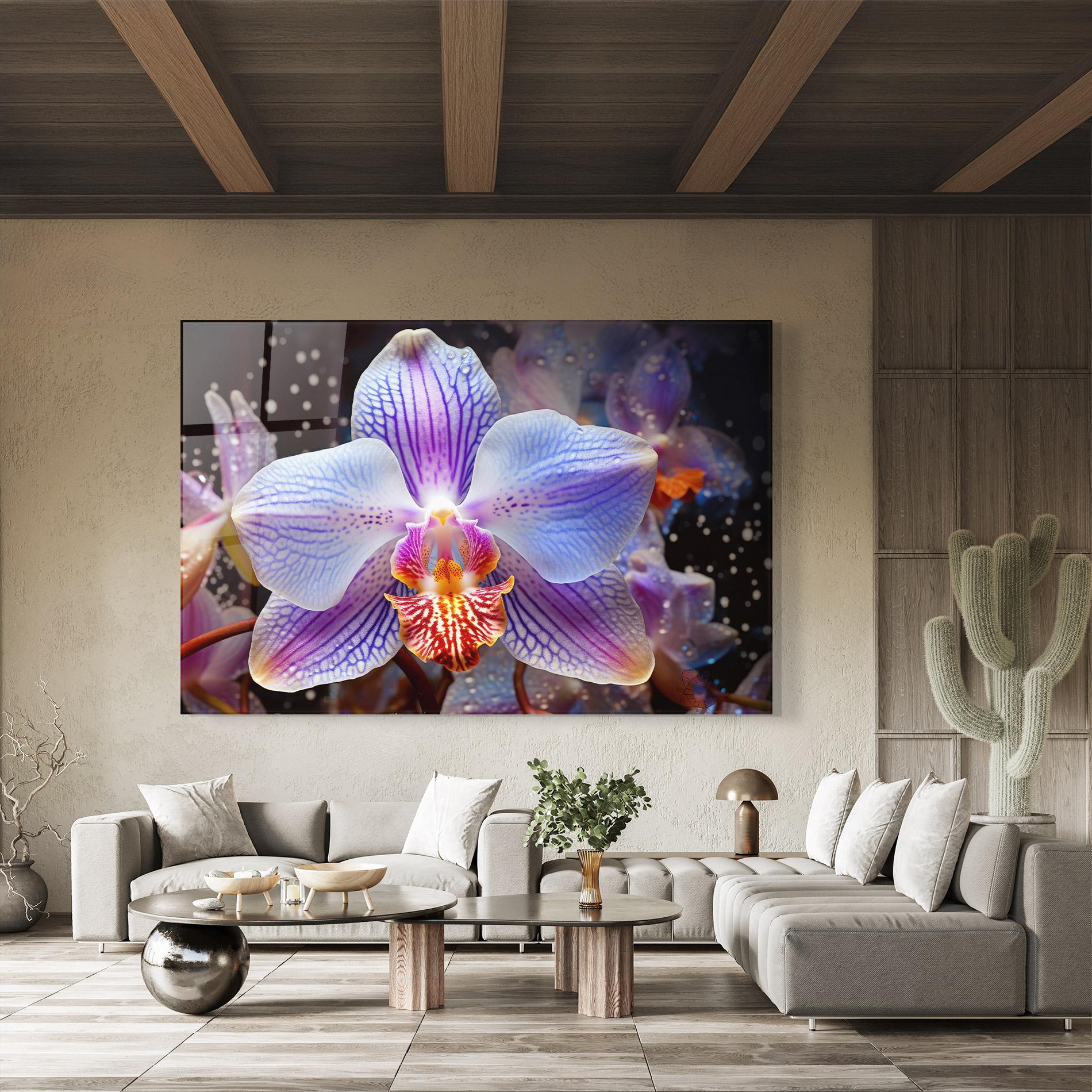 Tablou Sticla Light Purple Orchid Art mockup 8