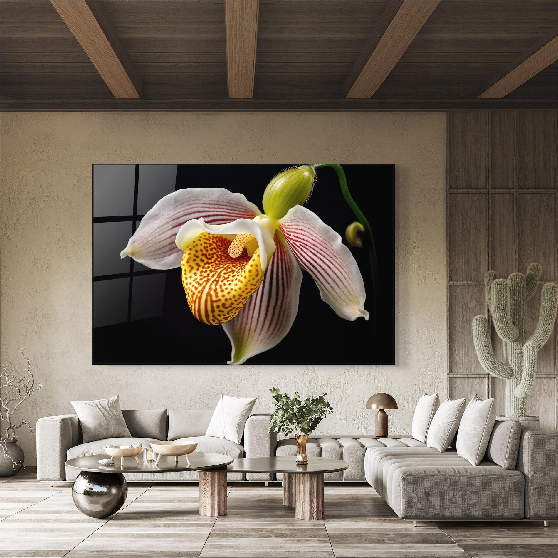 Tablou Sticla Orchid On Black mockup 8
