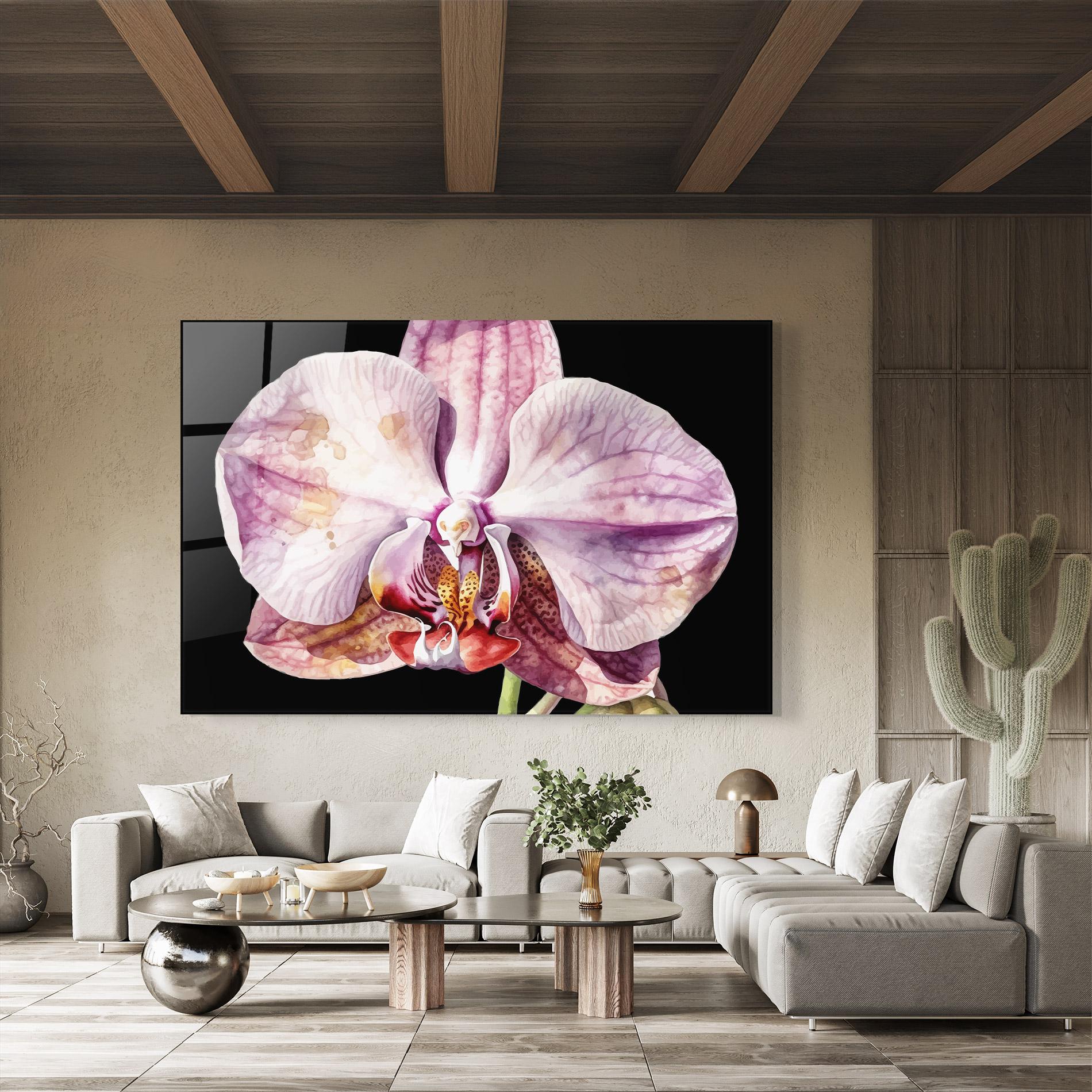 Tablou Sticla Painted Orchid mockup 8