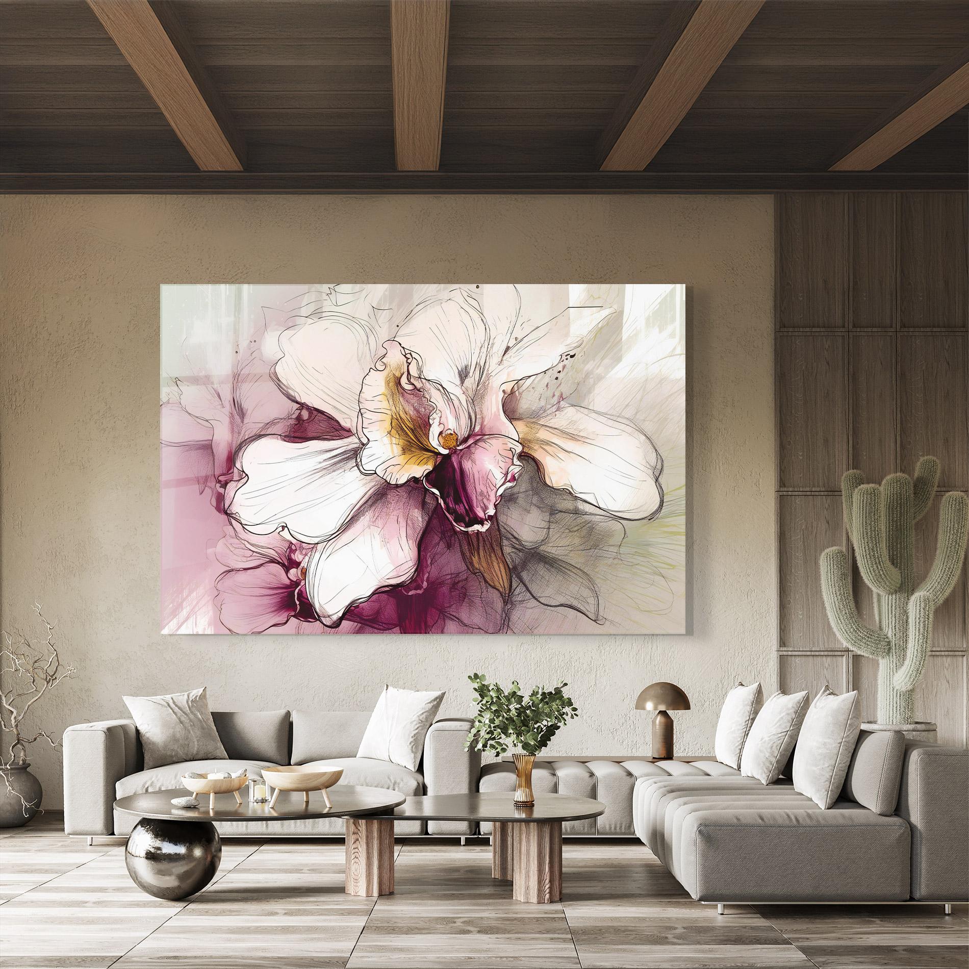 Tablou Sticla Painted Purple Orchid mockup 8