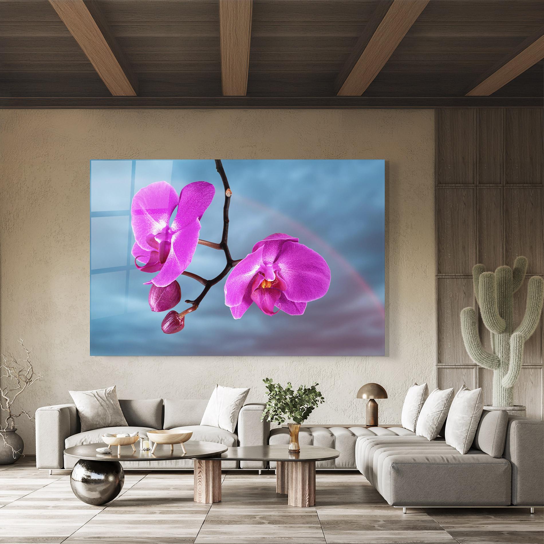 Tablou Sticla Sky Purple Orchid mockup 8