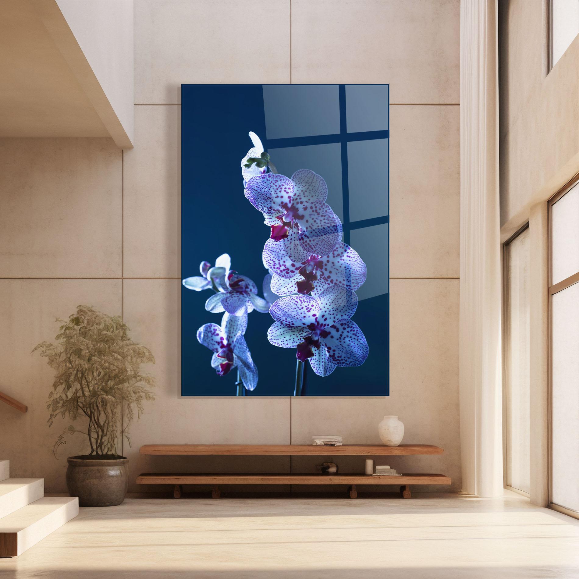 Tablou Sticla Blue Light Orchid mockup 8