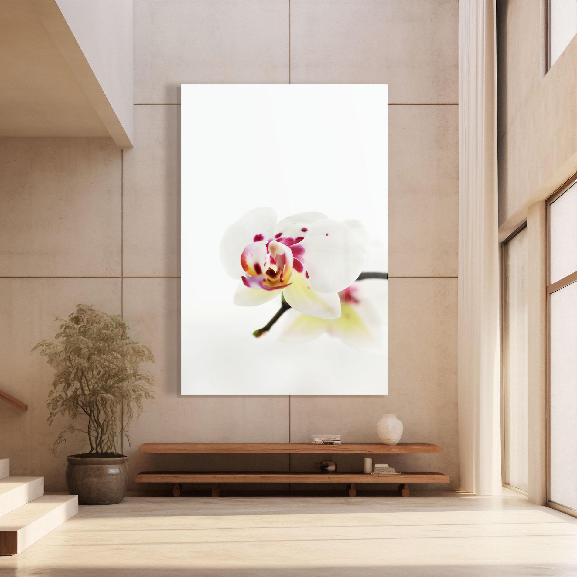 Tablou Sticla Clean White Orchid mockup 8