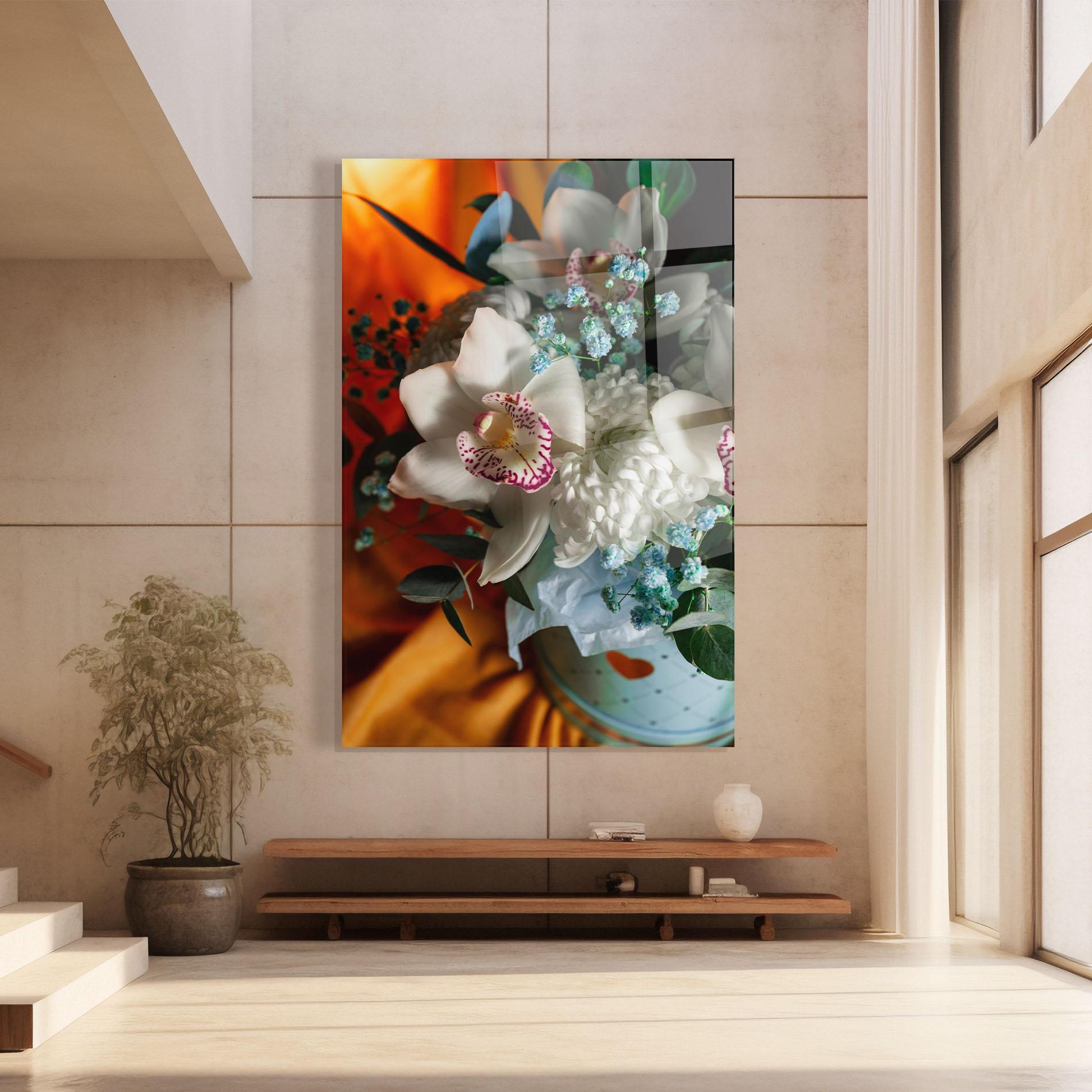 Tablou Sticla Orchid In Vase mockup 8