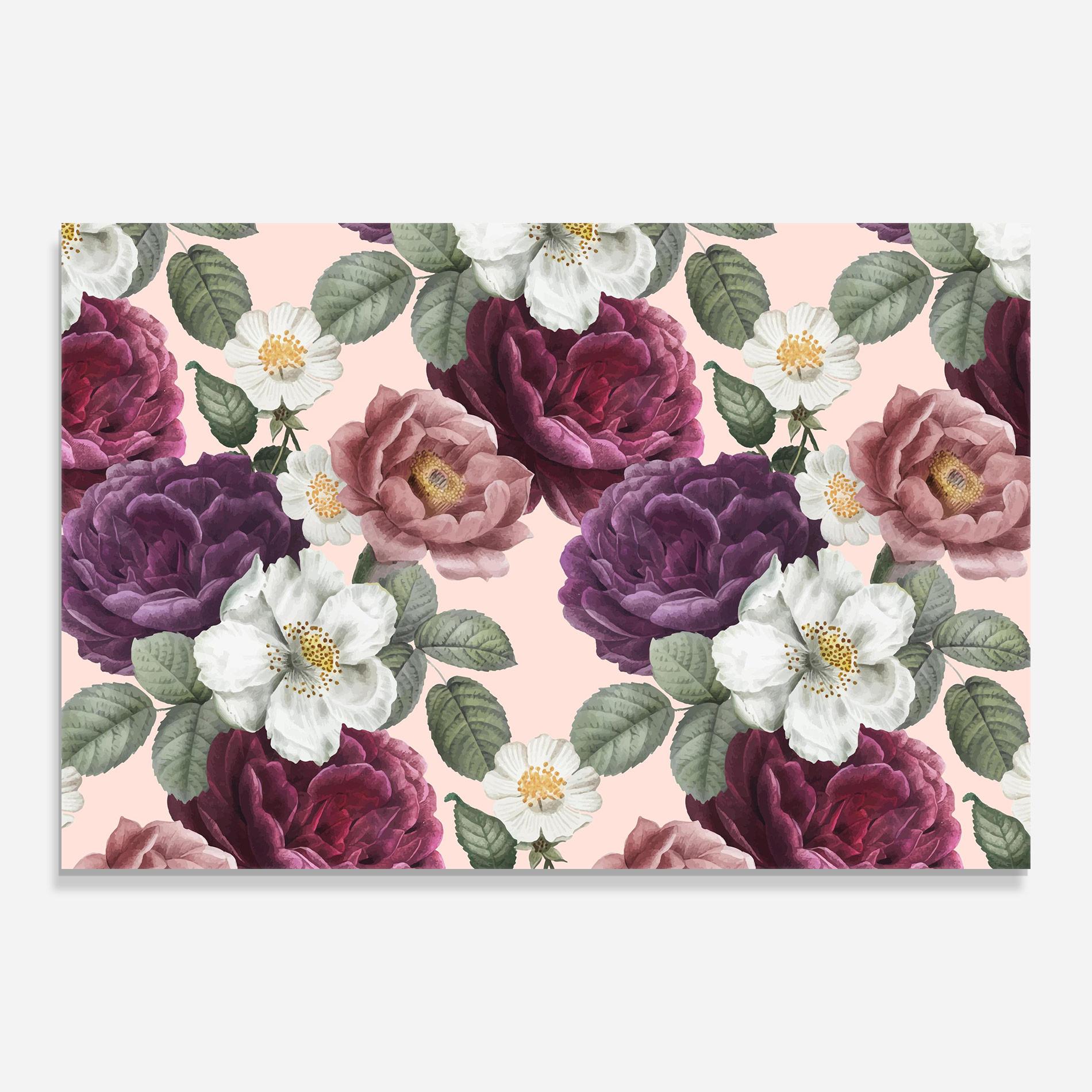 Tablou Sticla Amestec Flori mockup 0