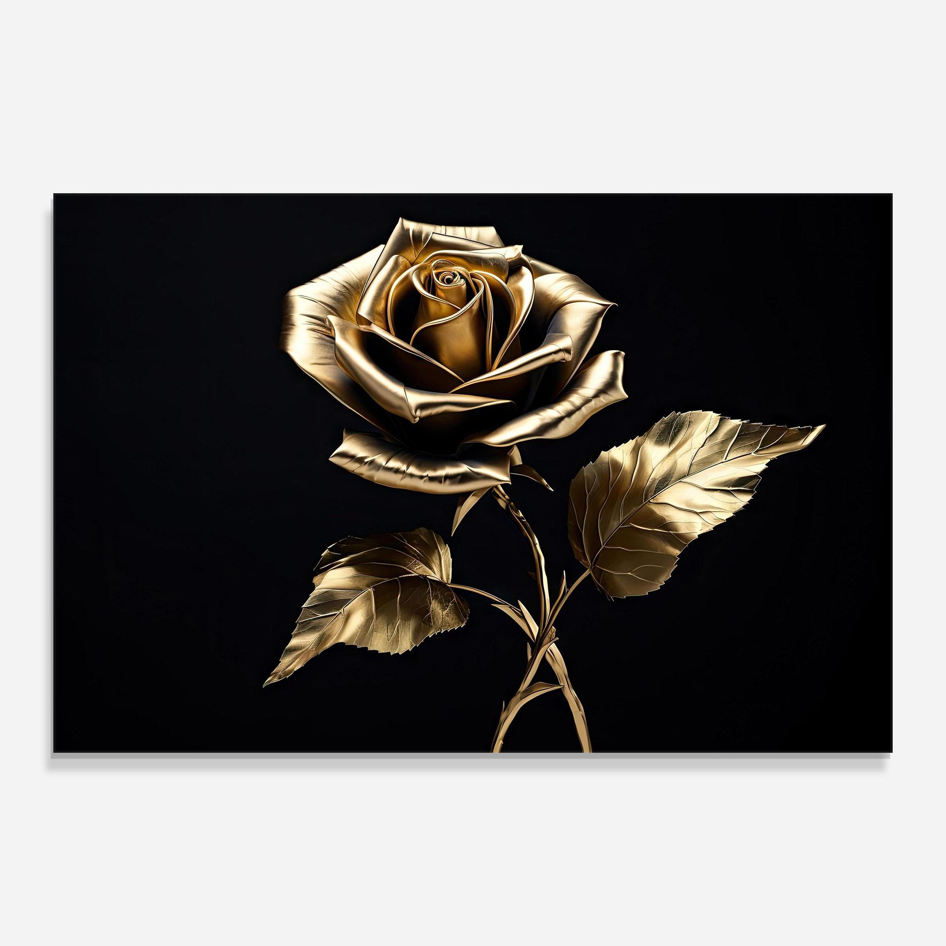 Tablou Sticla Beautiful Golden Rose mockup 0
