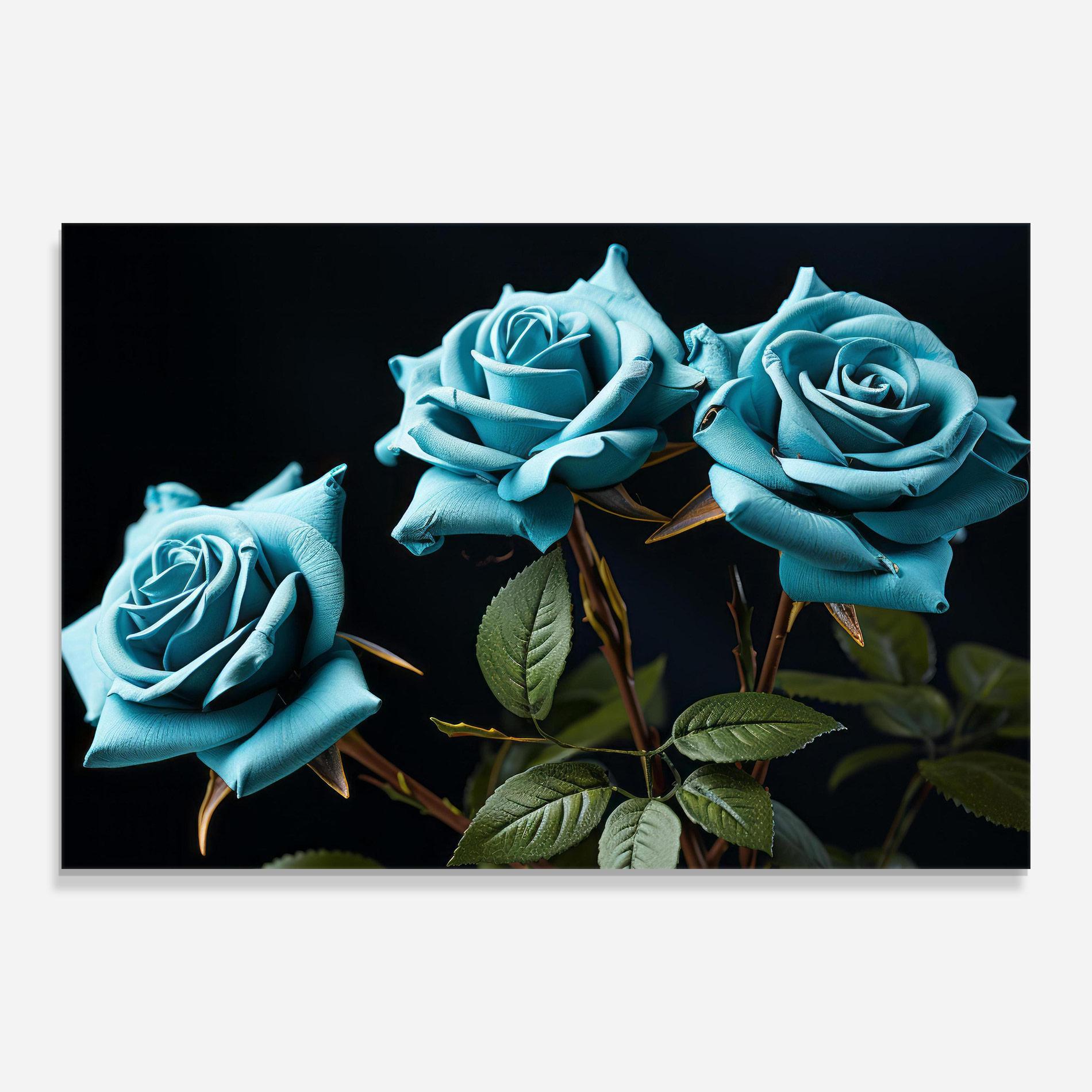 Tablou Sticla Blue Roses mockup 0