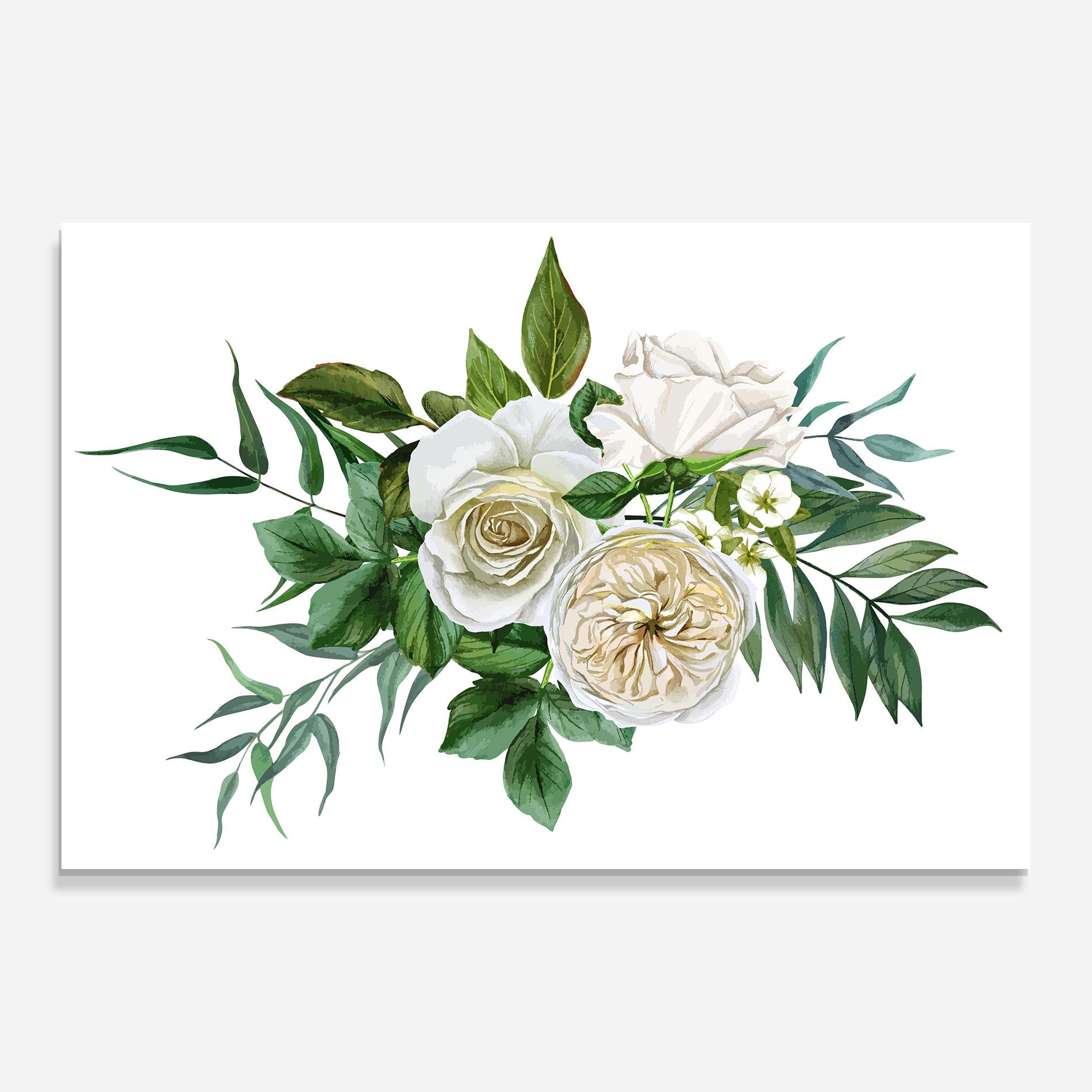 Tablou Sticla White Cream Rose mockup 0