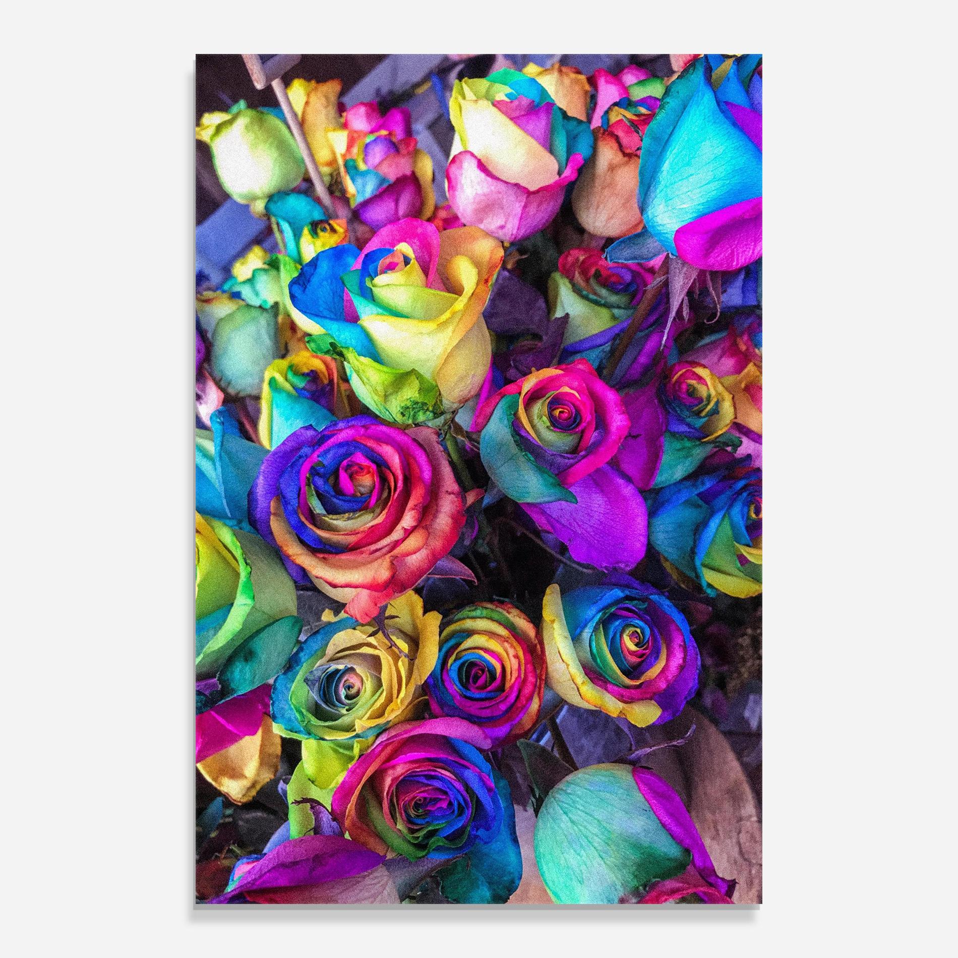 Tablou Sticla Collorfull Flowers mockup 0
