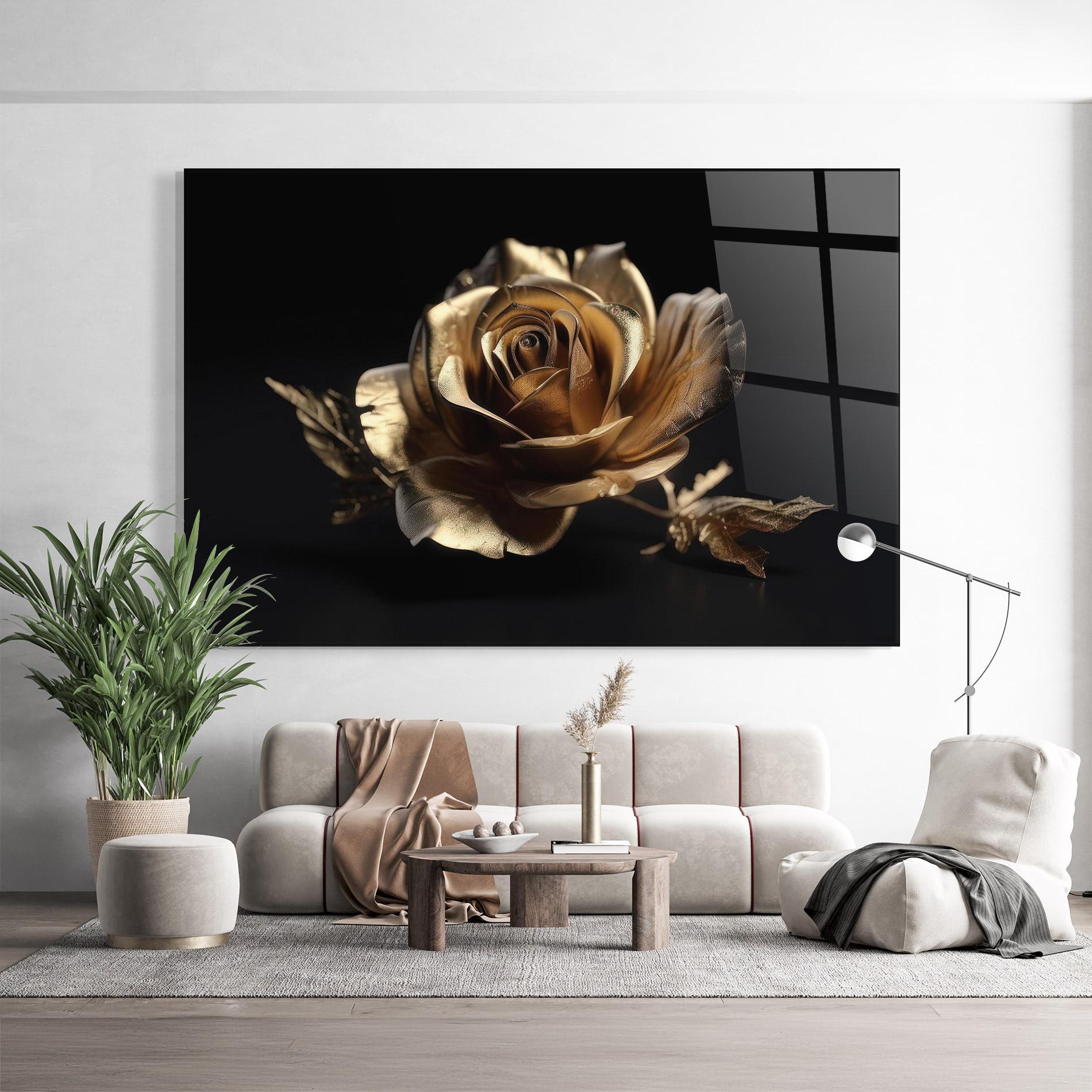 Tablou Sticla Gold Rose mockup 9