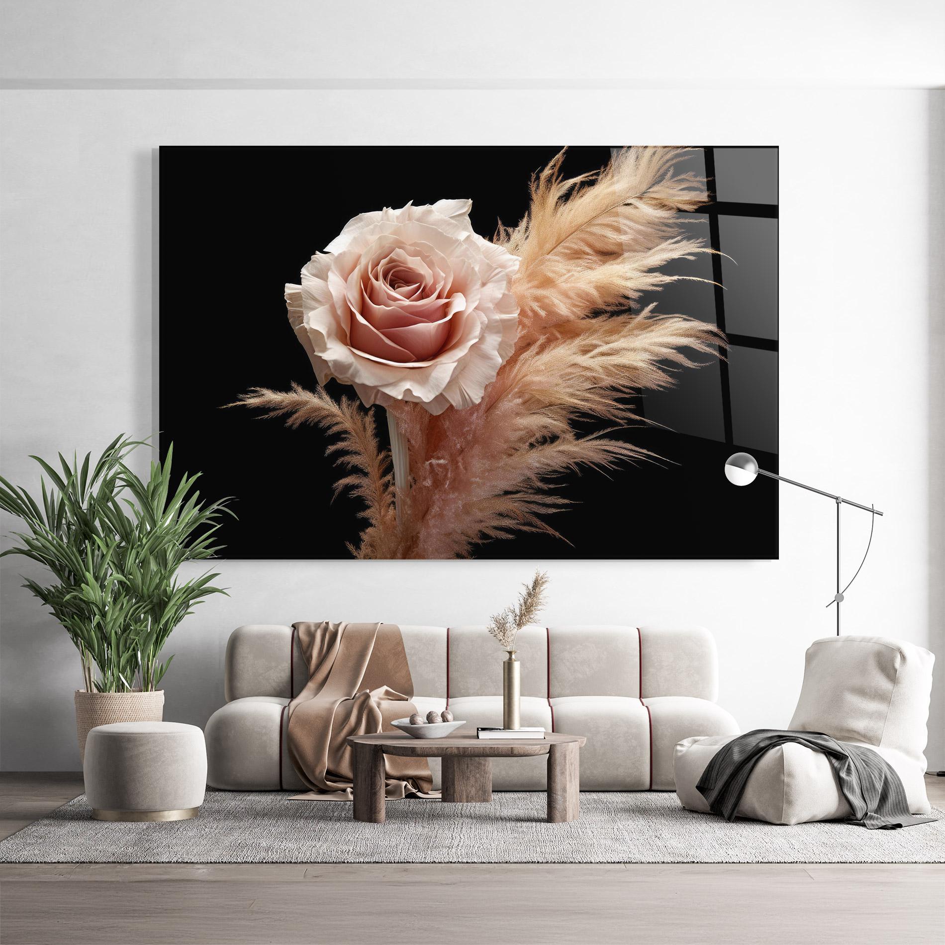 Tablou Sticla Light Pink Rose mockup 9