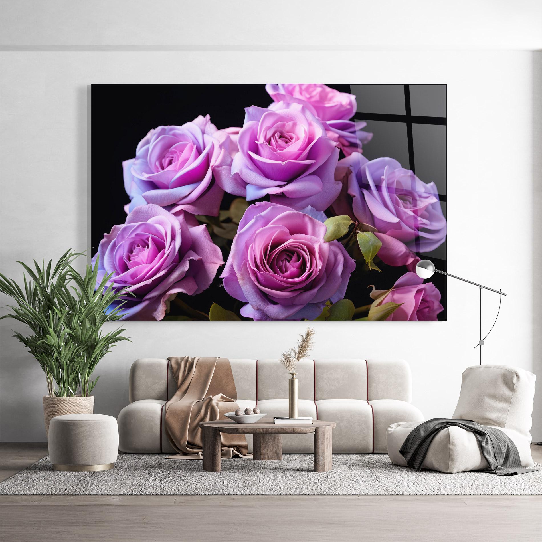 Tablou Sticla Light Purple Rose mockup 9